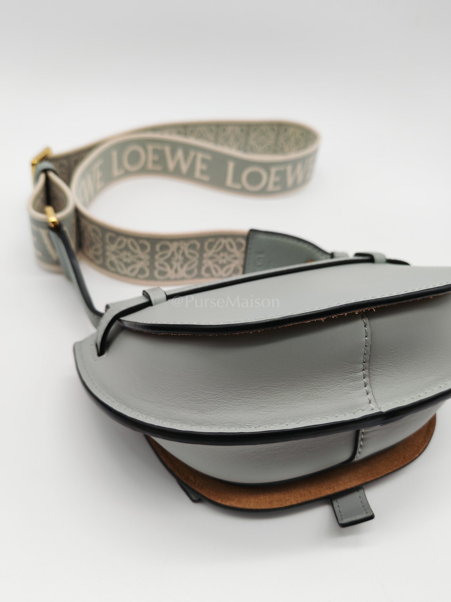 Mini Gate Ash Blue in Smooth Calfskin Leather Crossbody Bag | Purse Maison Luxury Bags Shop