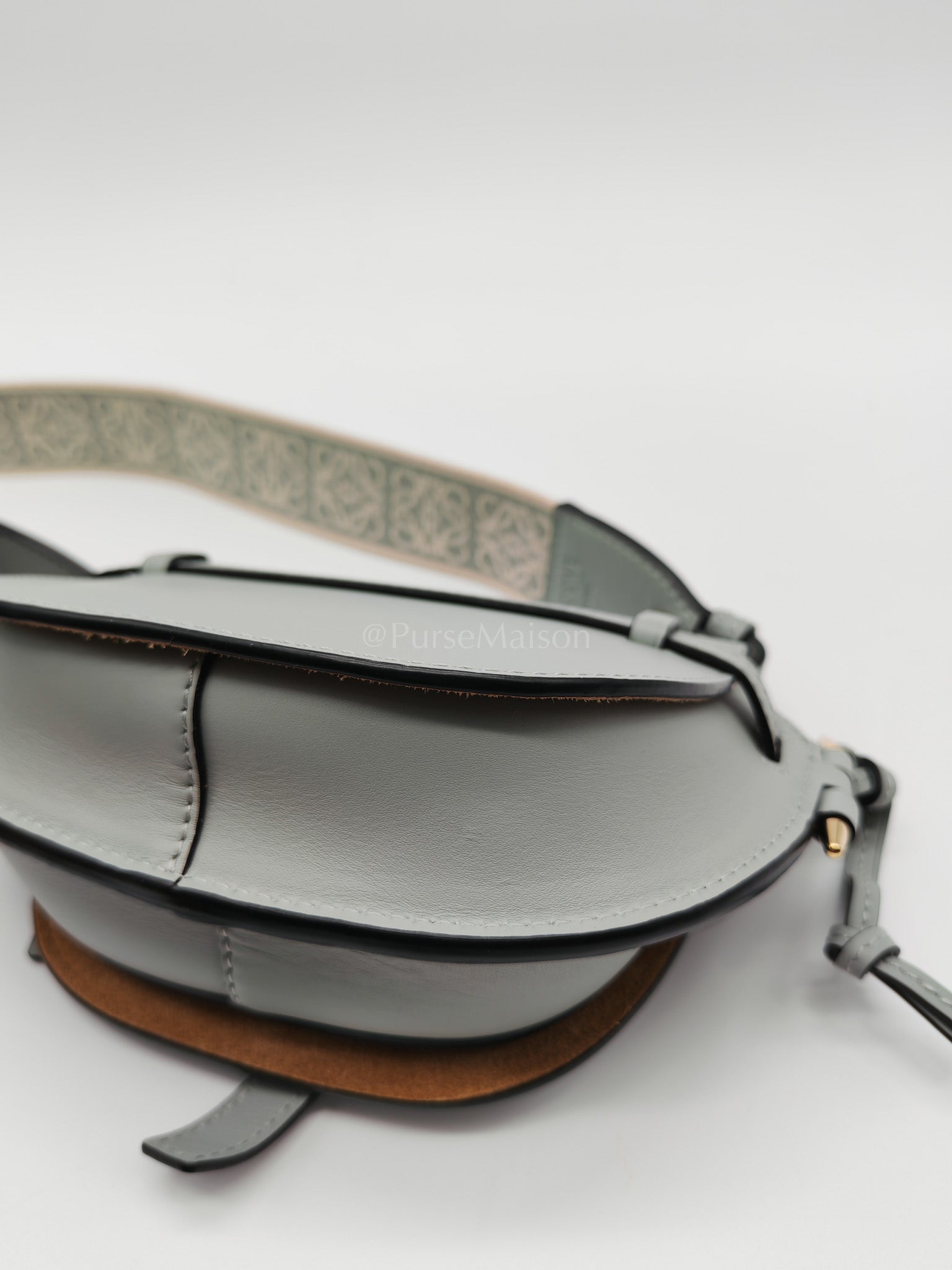 Mini Gate Ash Blue in Smooth Calfskin Leather Crossbody Bag | Purse Maison Luxury Bags Shop