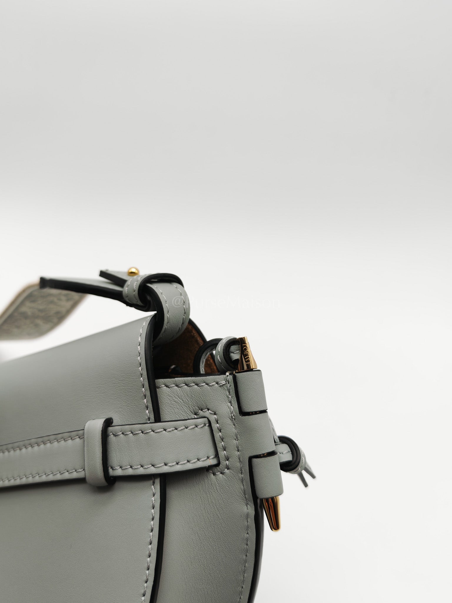 Mini Gate Ash Blue in Smooth Calfskin Leather Crossbody Bag | Purse Maison Luxury Bags Shop