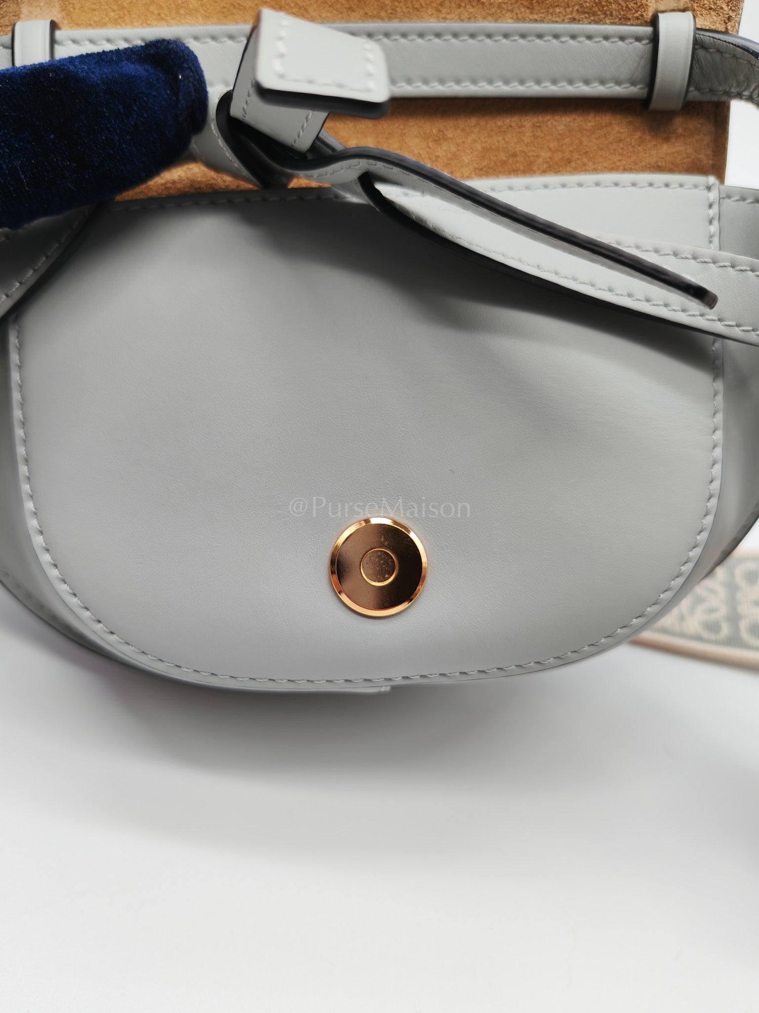 Mini Gate Ash Blue in Smooth Calfskin Leather Crossbody Bag | Purse Maison Luxury Bags Shop