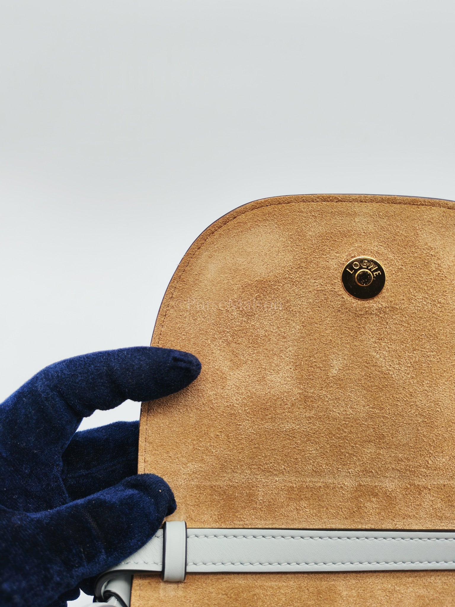 Mini Gate Ash Blue in Smooth Calfskin Leather Crossbody Bag | Purse Maison Luxury Bags Shop