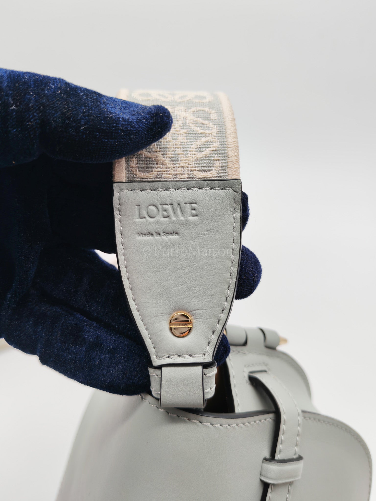 Mini Gate Ash Blue in Smooth Calfskin Leather Crossbody Bag | Purse Maison Luxury Bags Shop