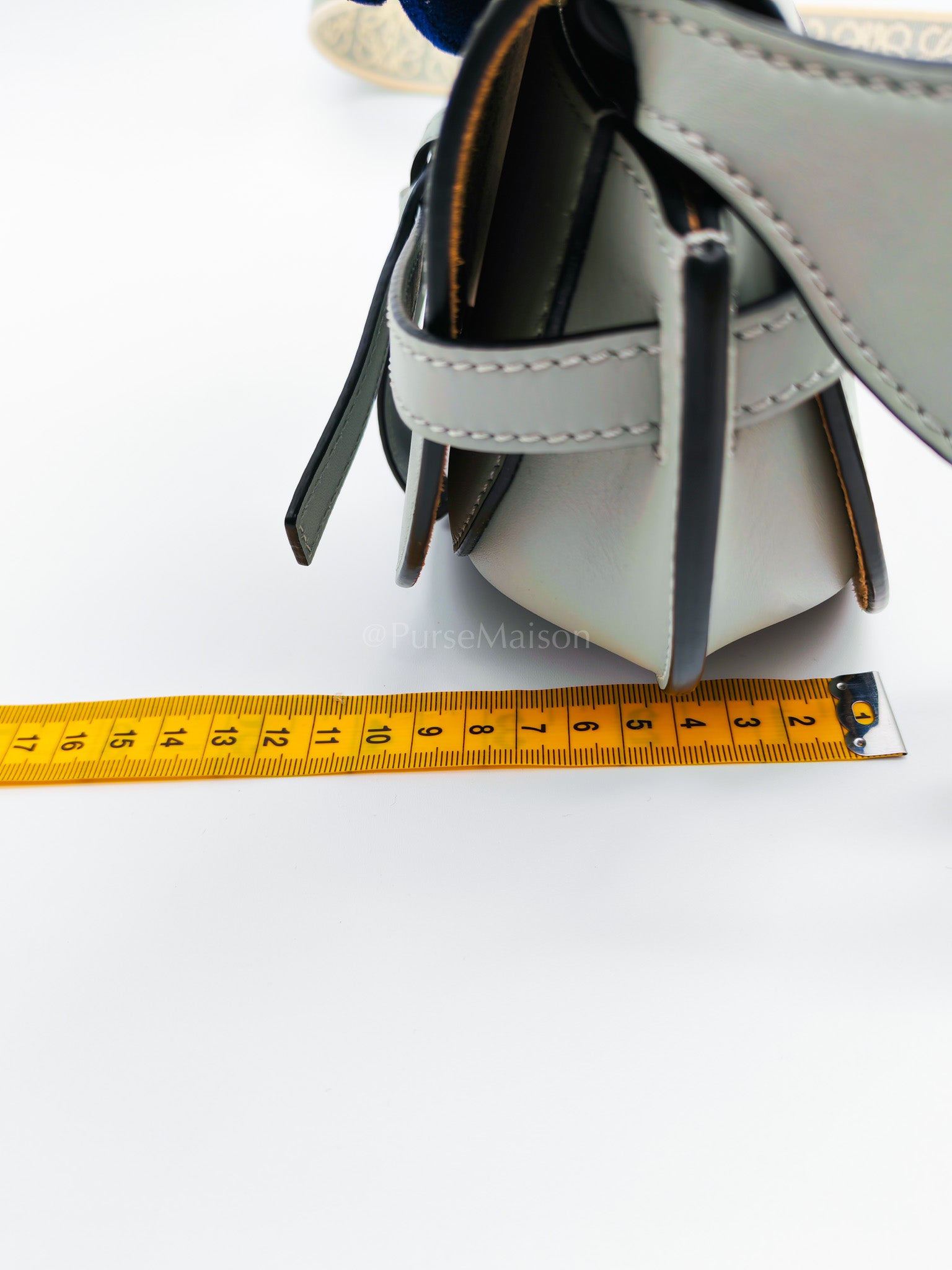 Mini Gate Ash Blue in Smooth Calfskin Leather Crossbody Bag | Purse Maison Luxury Bags Shop