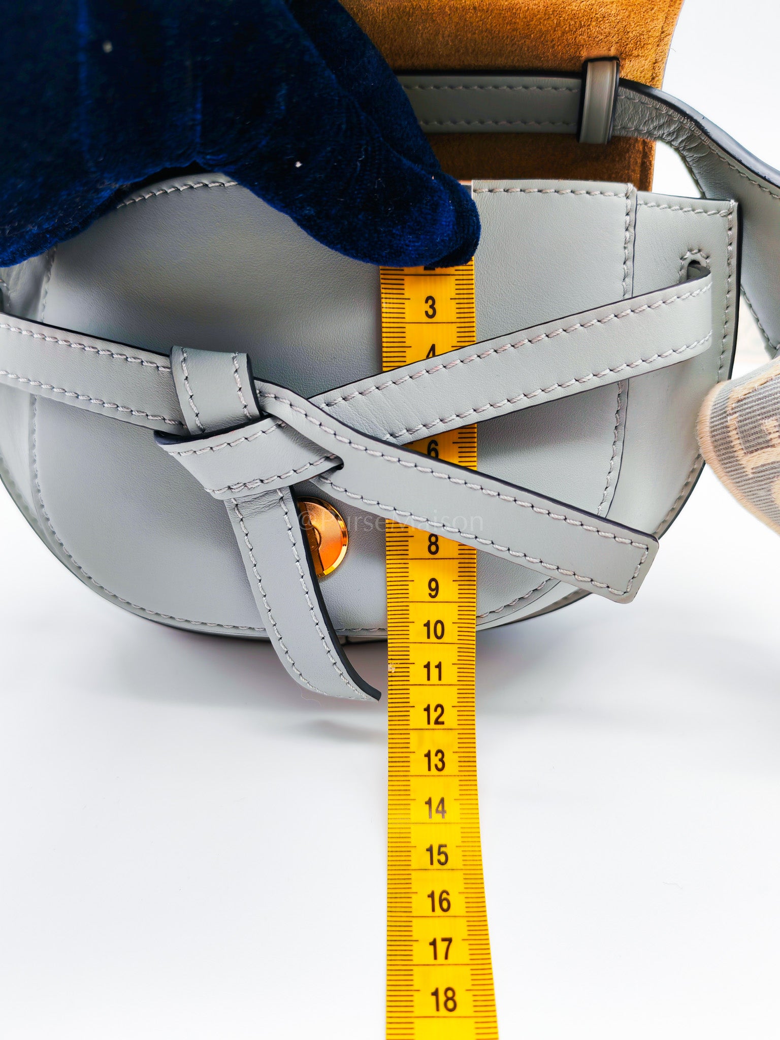 Mini Gate Ash Blue in Smooth Calfskin Leather Crossbody Bag | Purse Maison Luxury Bags Shop