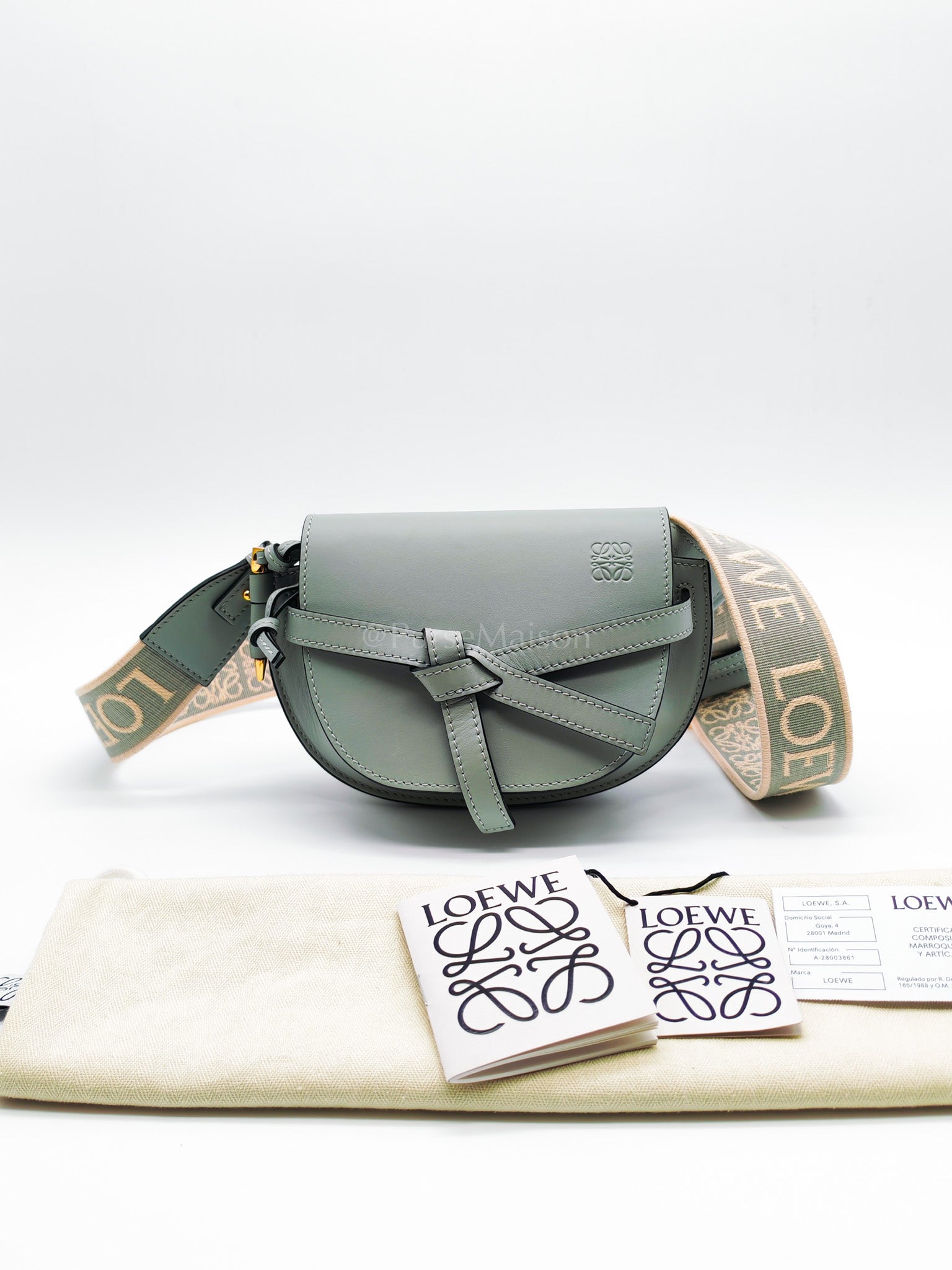 Mini Gate Ash Blue in Smooth Calfskin Leather Crossbody Bag | Purse Maison Luxury Bags Shop