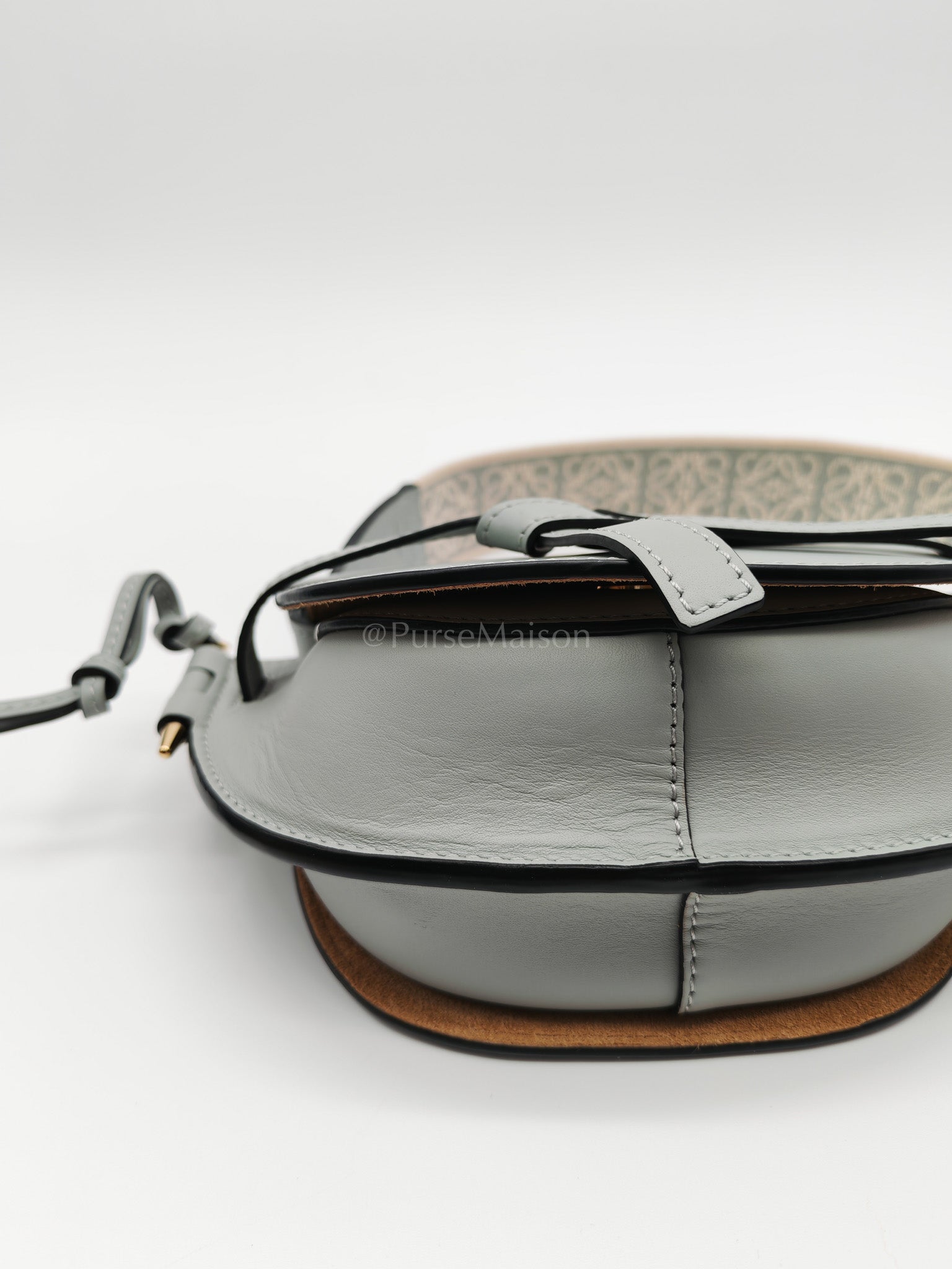 Mini Gate Ash Blue in Smooth Calfskin Leather Crossbody Bag | Purse Maison Luxury Bags Shop