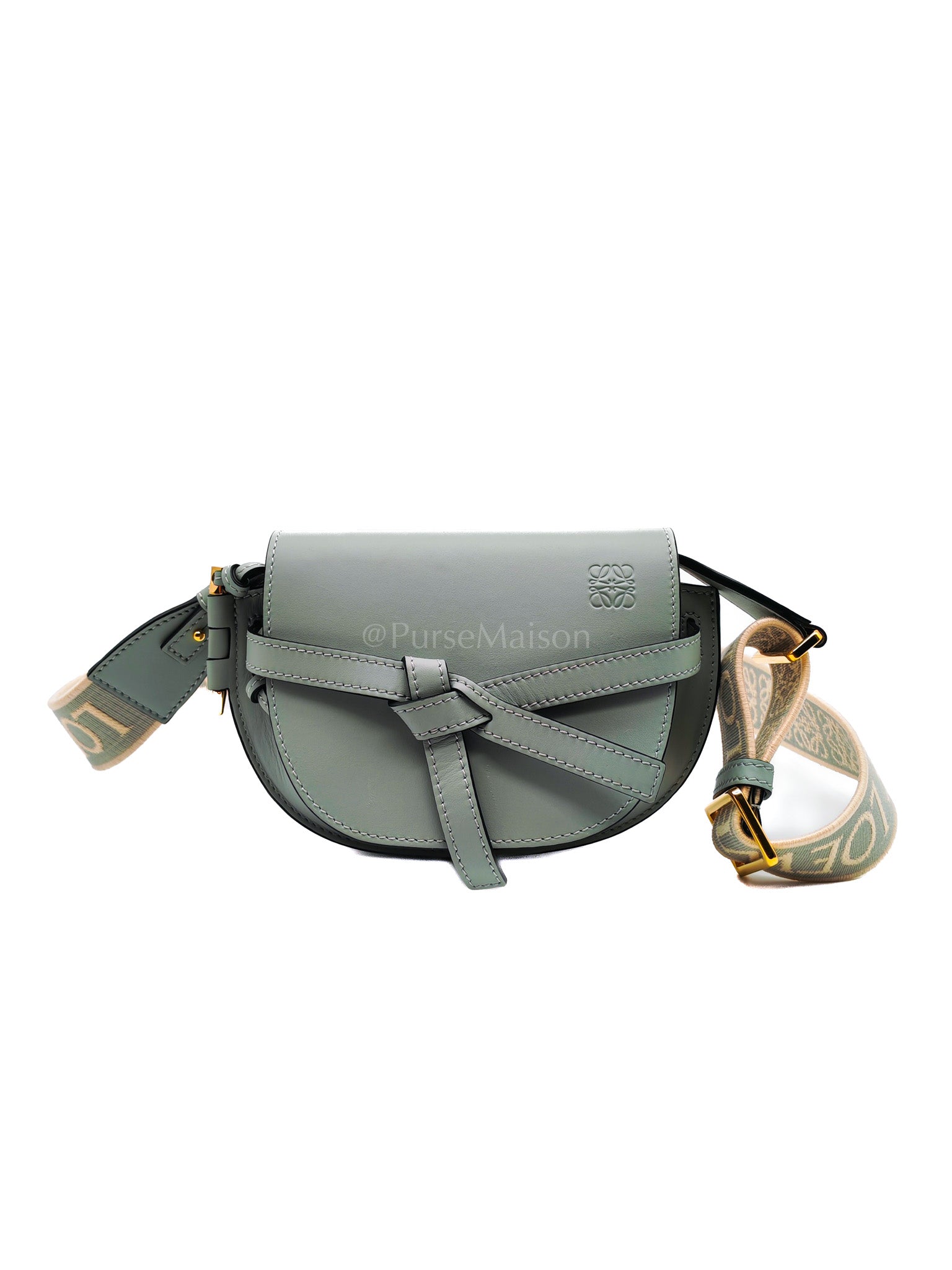 Mini Gate Ash Blue in Smooth Calfskin Leather Crossbody Bag | Purse Maison Luxury Bags Shop