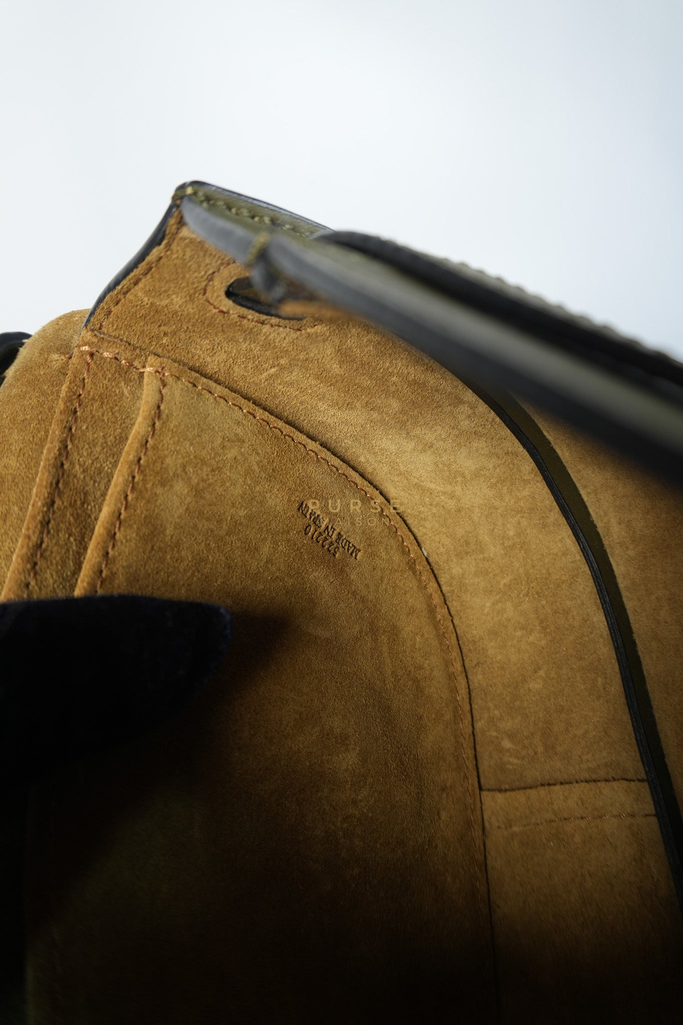 Mini Gate Bag in Autumn Green Smooth Calfskin Leather & Jacquard | Purse Maison Luxury Bags Shop