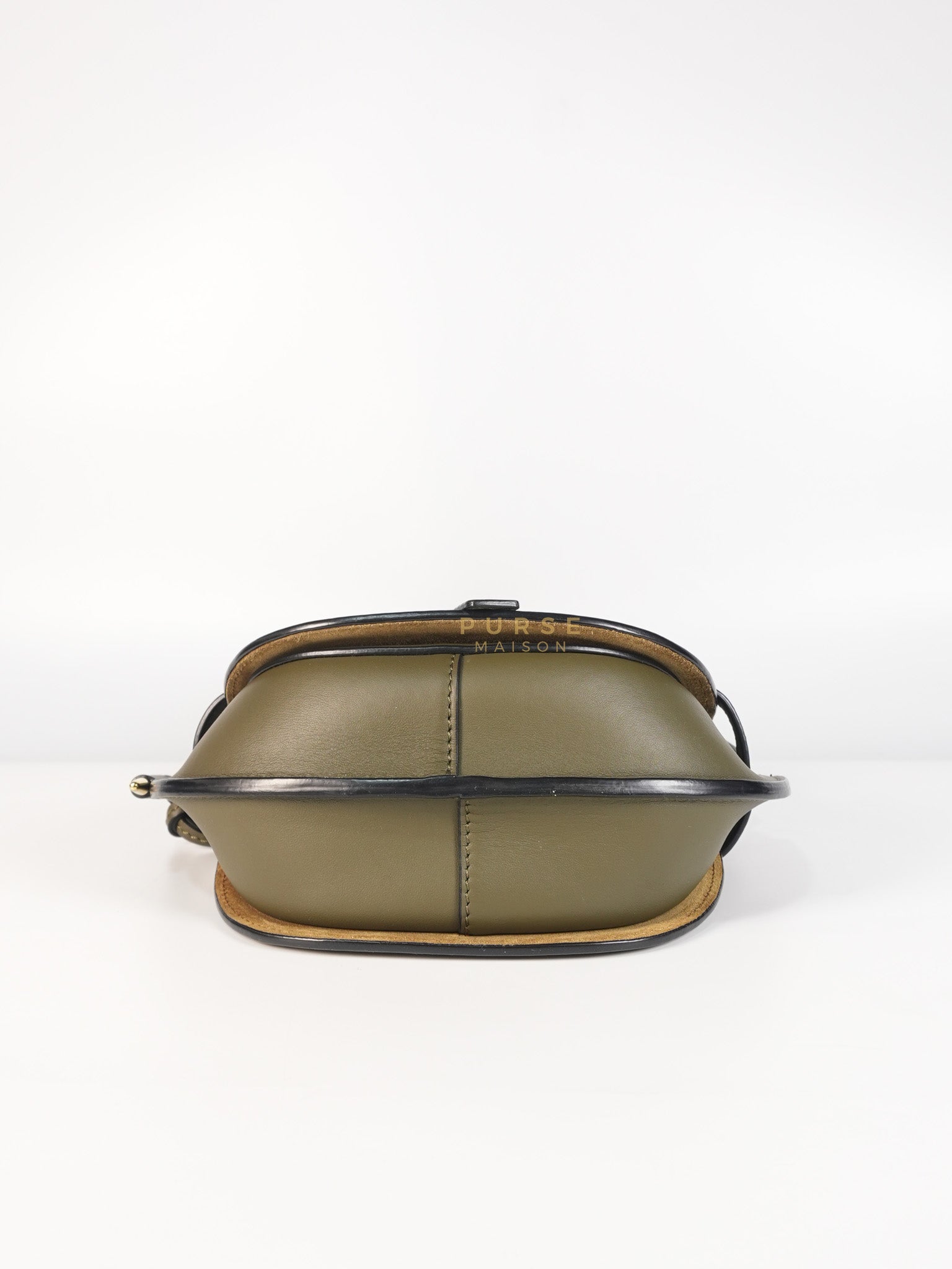 Mini Gate Bag in Autumn Green Smooth Calfskin Leather & Jacquard | Purse Maison Luxury Bags Shop
