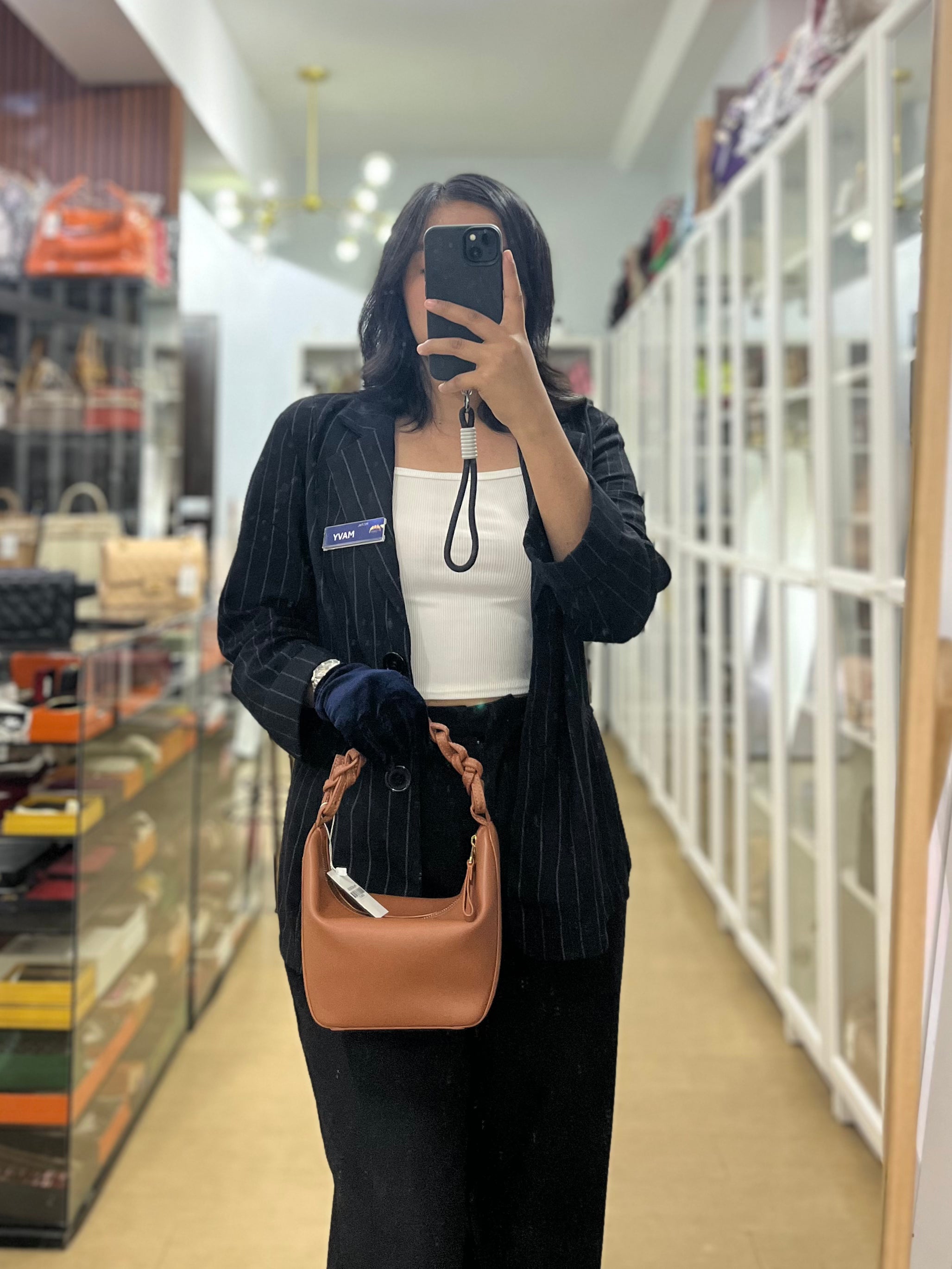 Mini Hammock Hobo Bag in Classic Tan Calfskin Leather | Purse Maison Luxury Bags Shop