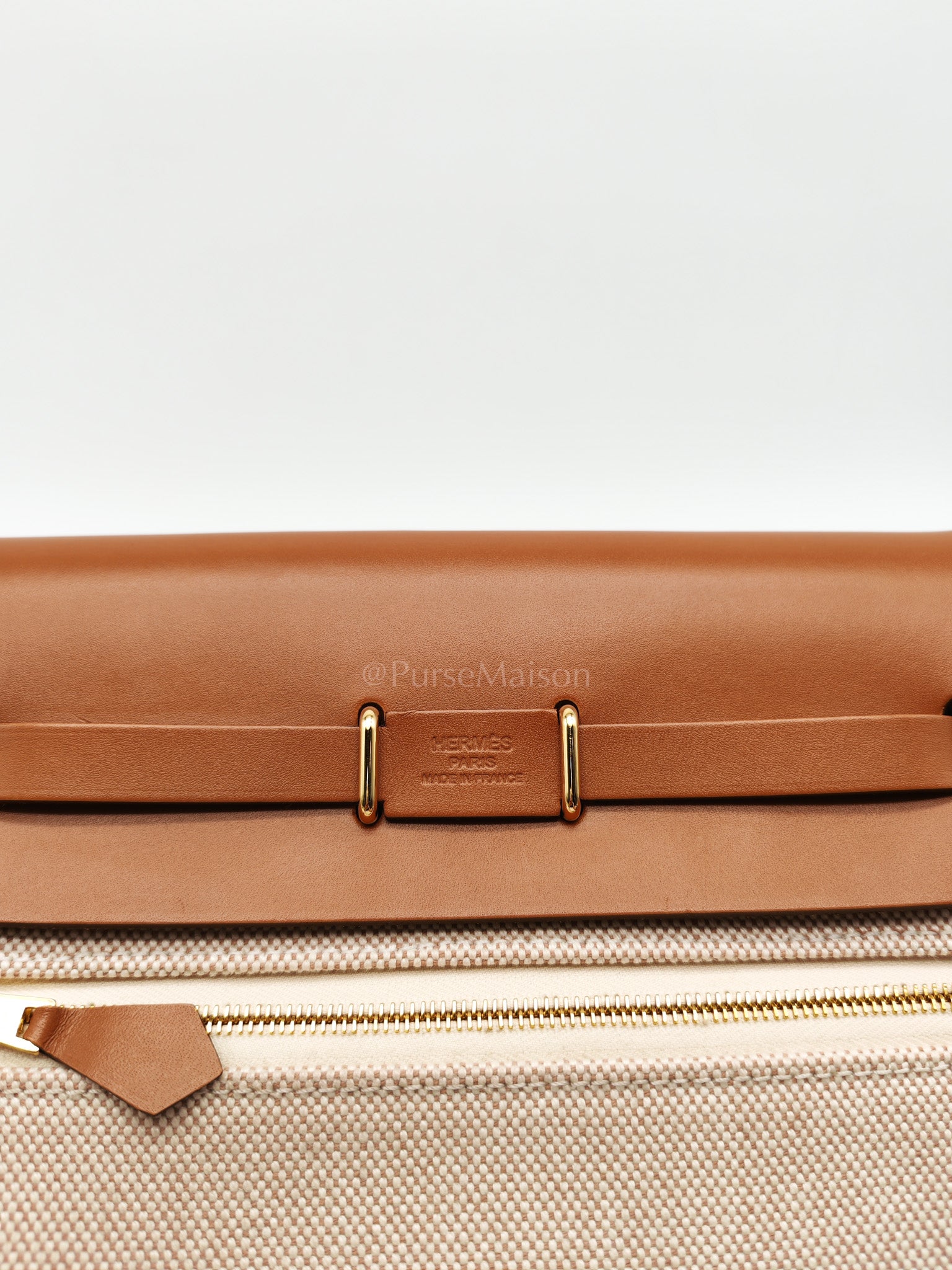 Mini Herbag 20 in Ecru Beige Canvas Gold Hardware Stamp K(2025) | Purse Maison Luxury Bags Shop