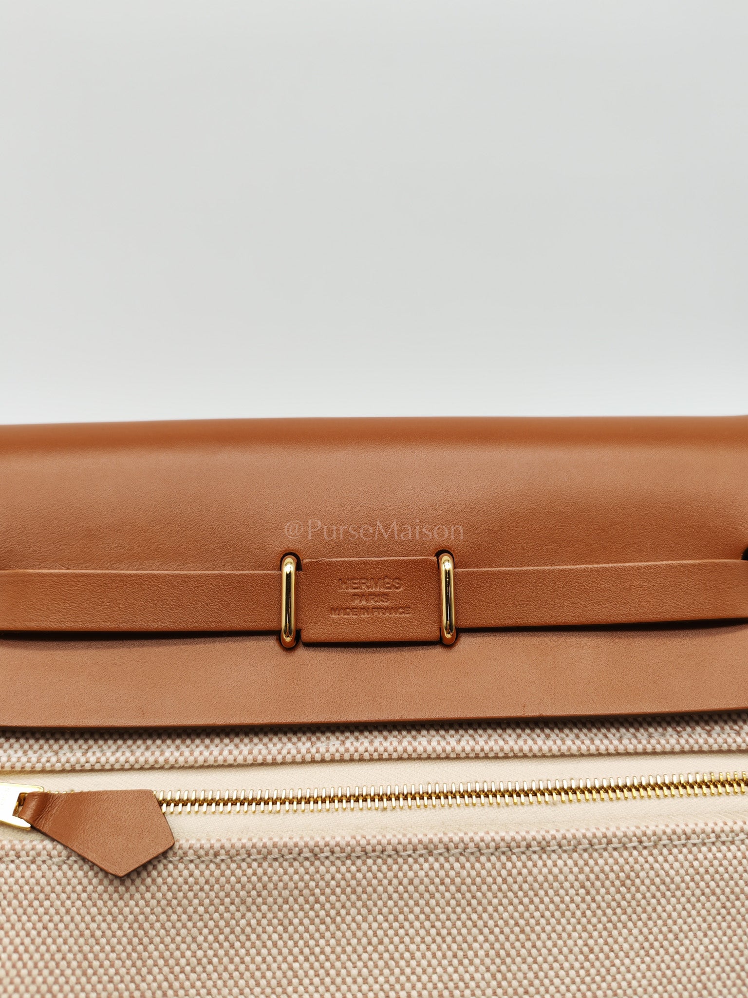 Mini Herbag 20 in Ecru Beige Canvas Gold Hardware Stamp K(2025) | Purse Maison Luxury Bags Shop