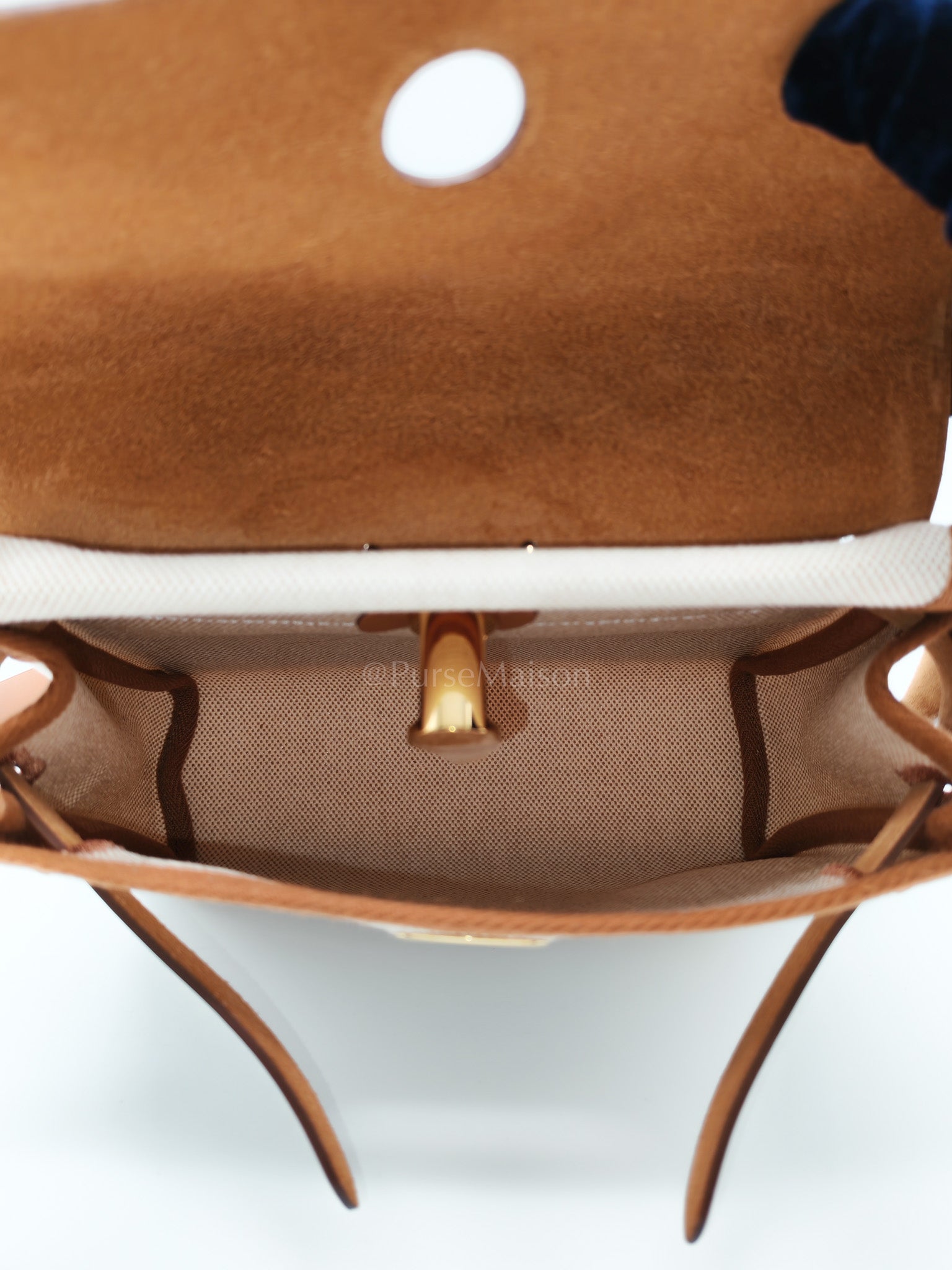 Mini Herbag 20 in Ecru Beige Canvas Gold Hardware Stamp K(2025) | Purse Maison Luxury Bags Shop