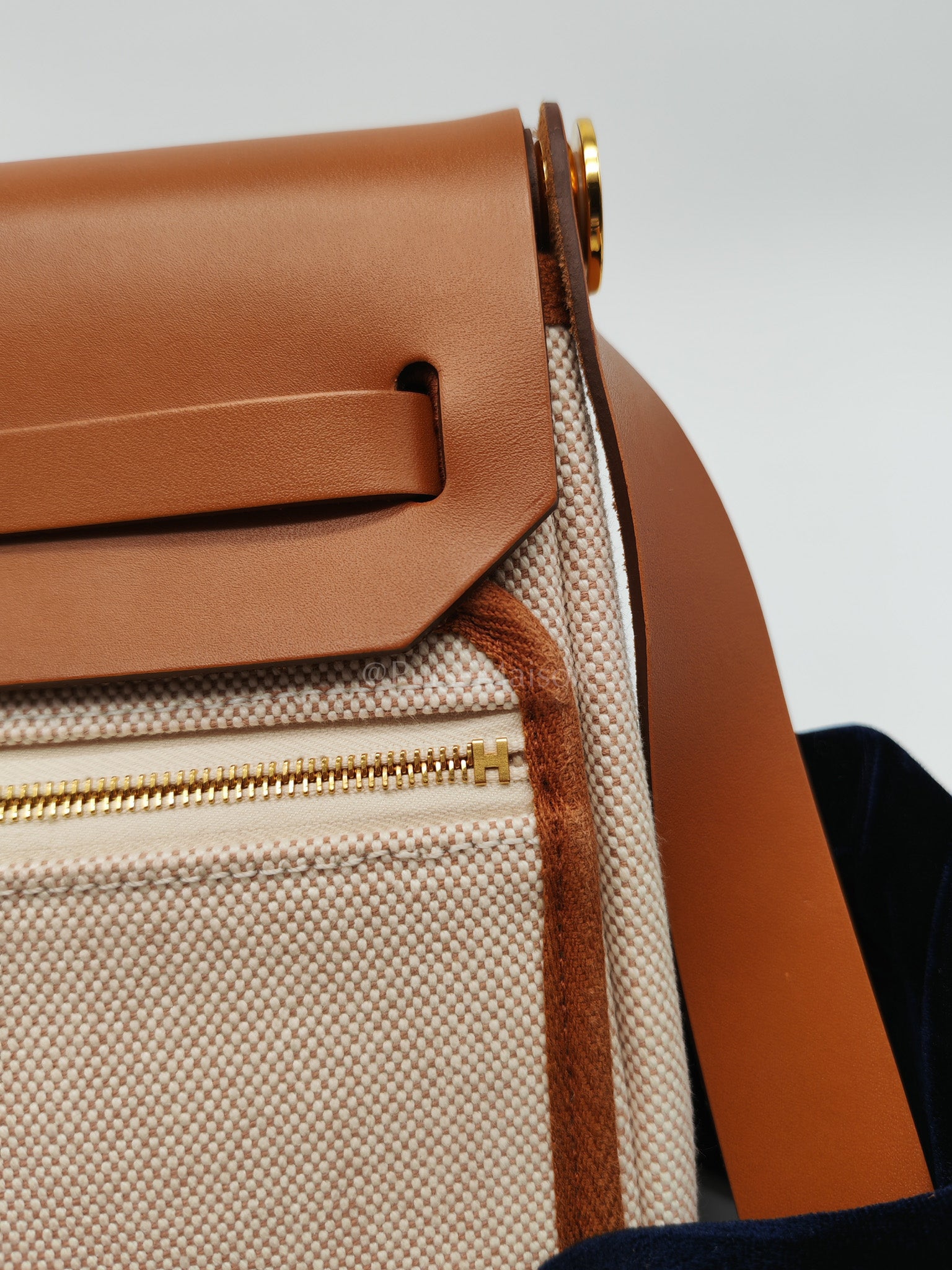 Mini Herbag 20 in Ecru Beige Canvas Gold Hardware Stamp K(2025) | Purse Maison Luxury Bags Shop