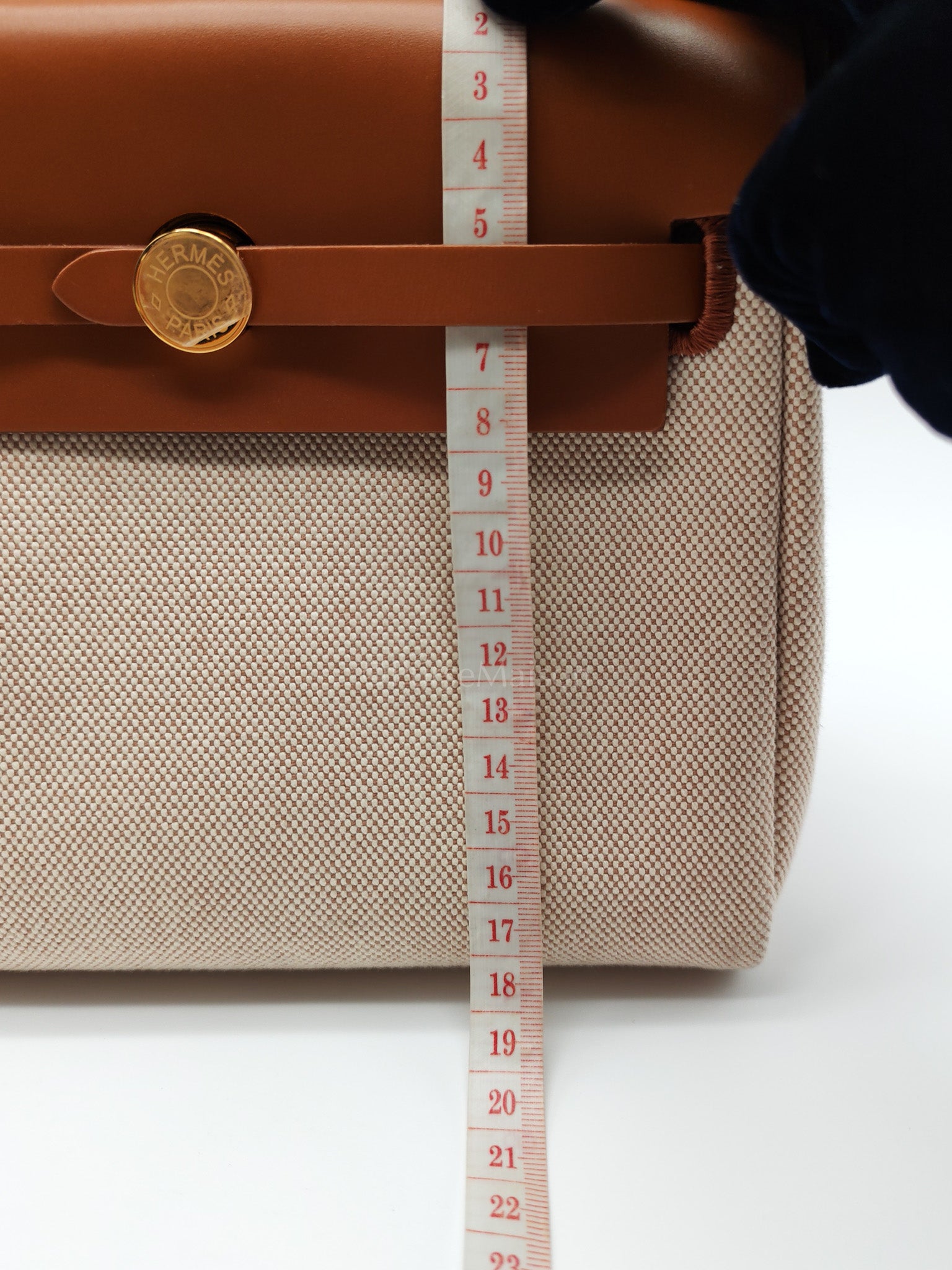 Mini Herbag 20 in Ecru Beige Canvas Gold Hardware Stamp K(2025) | Purse Maison Luxury Bags Shop