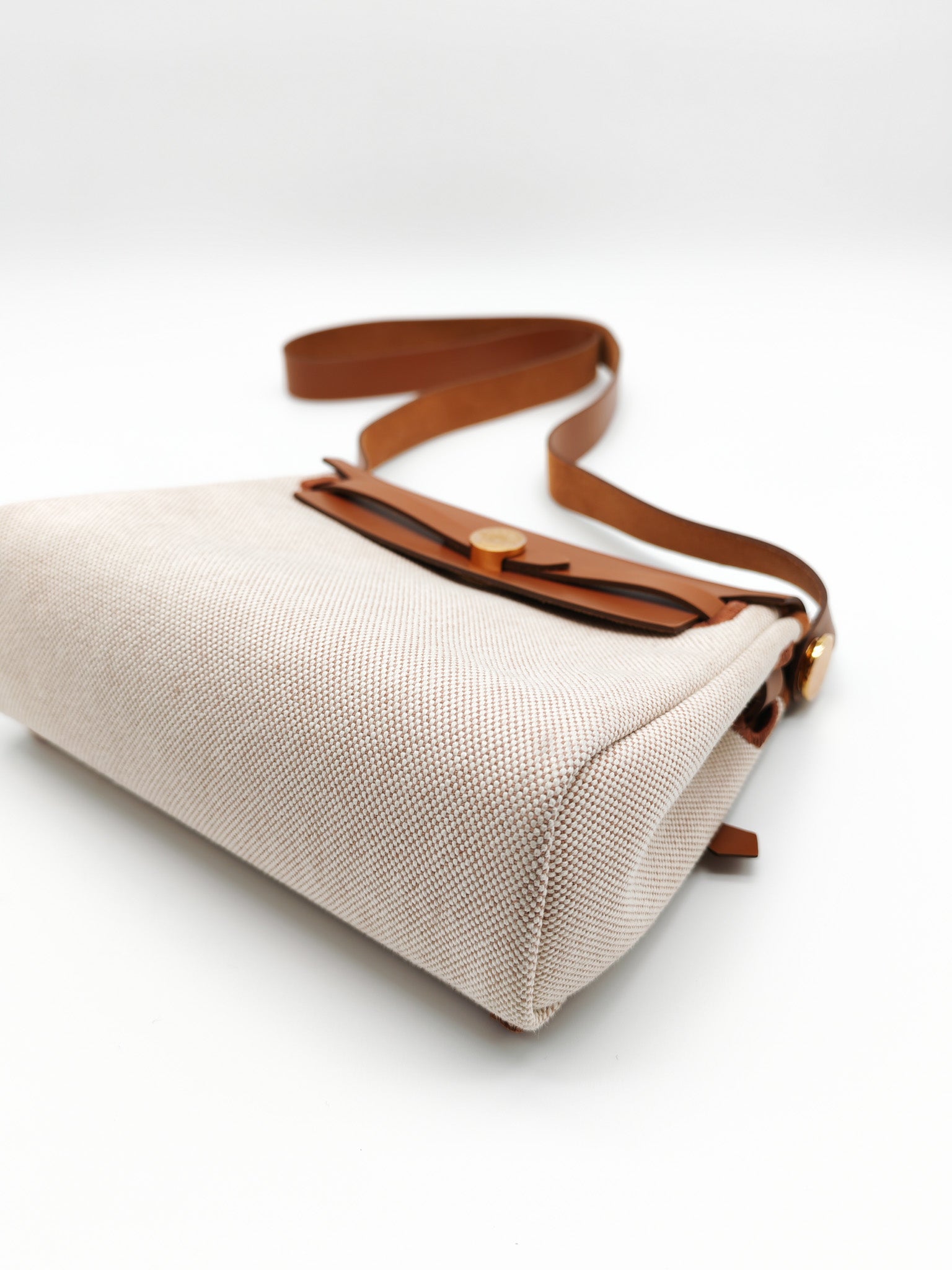 Mini Herbag 20 in Ecru Beige Canvas Gold Hardware Stamp K(2025) | Purse Maison Luxury Bags Shop