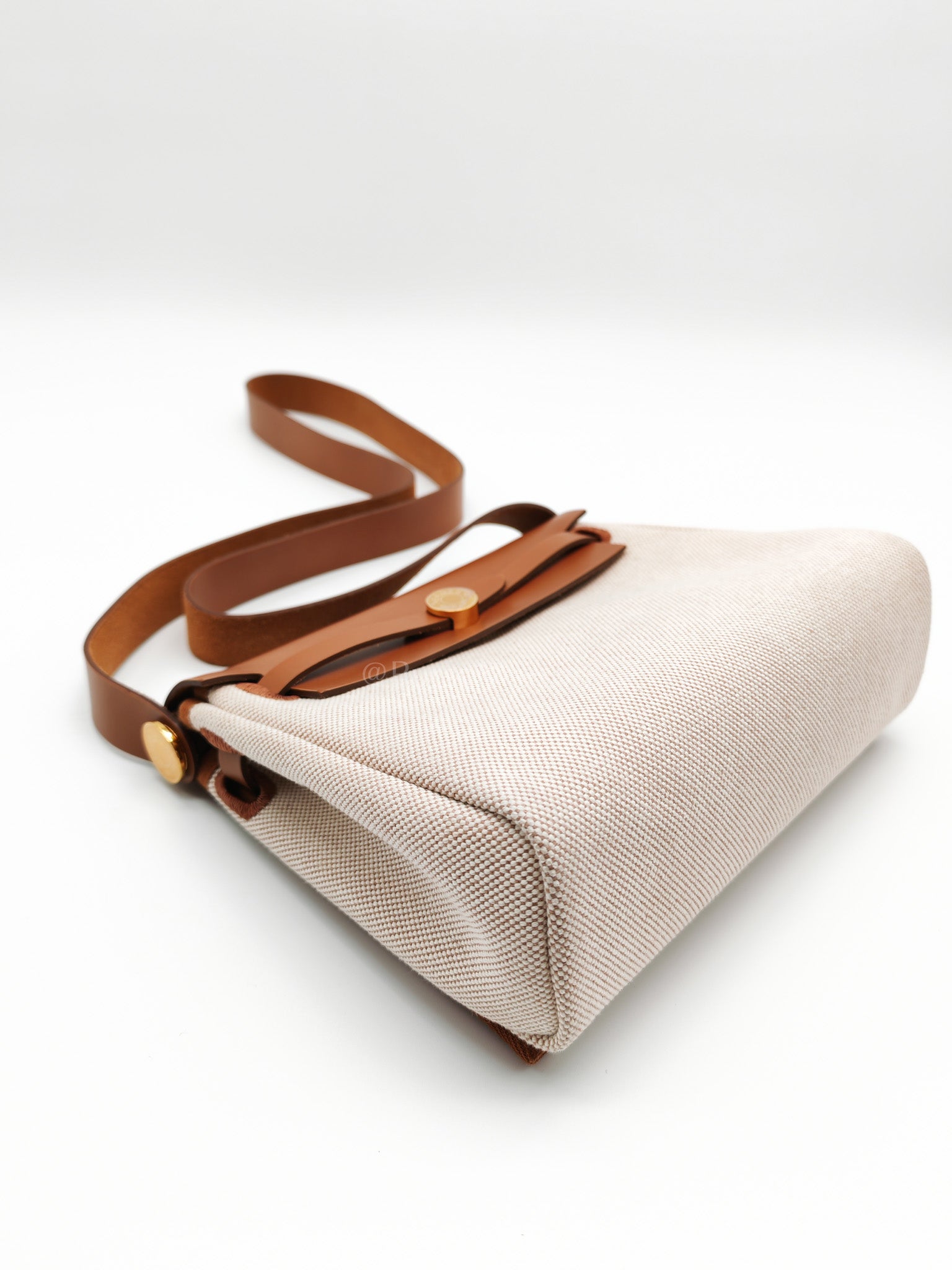 Mini Herbag 20 in Ecru Beige Canvas Gold Hardware Stamp K(2025) | Purse Maison Luxury Bags Shop