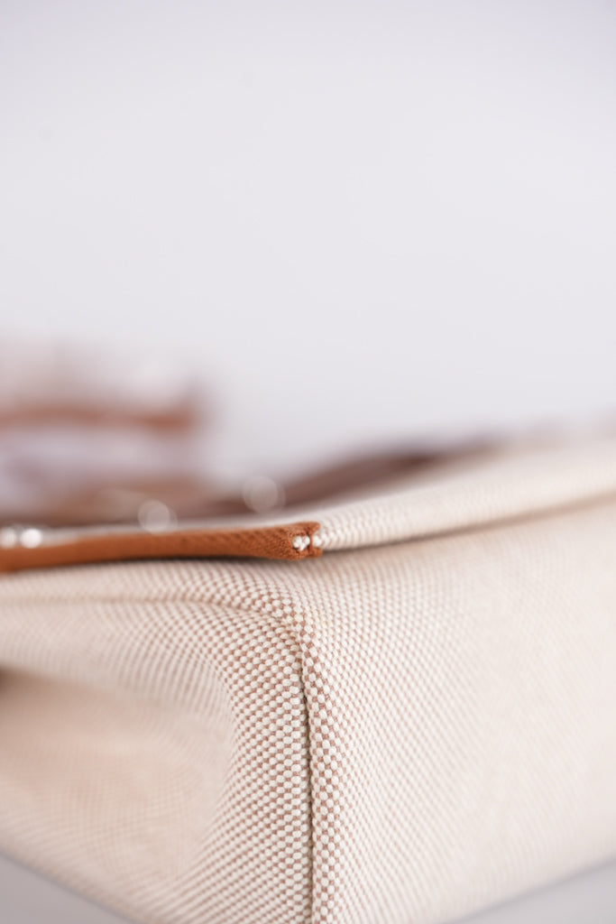 Mini Herbag Beige Ecru Fauve and Palladium Hardware Stamp K (2025) | Purse Maison Luxury Bags Shop