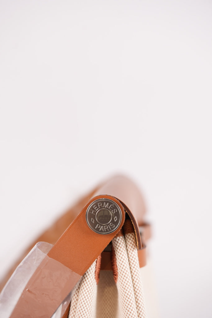 Mini Herbag Beige Ecru Fauve and Palladium Hardware Stamp K (2025) | Purse Maison Luxury Bags Shop