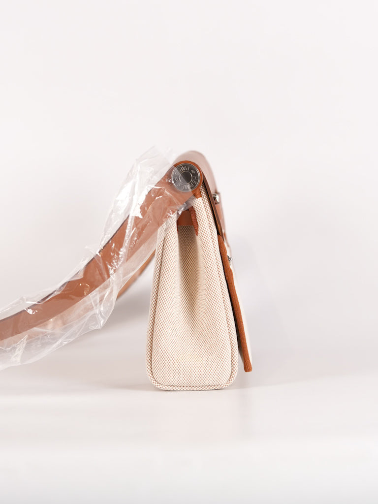 Mini Herbag Beige Ecru Fauve and Palladium Hardware Stamp K (2025) | Purse Maison Luxury Bags Shop