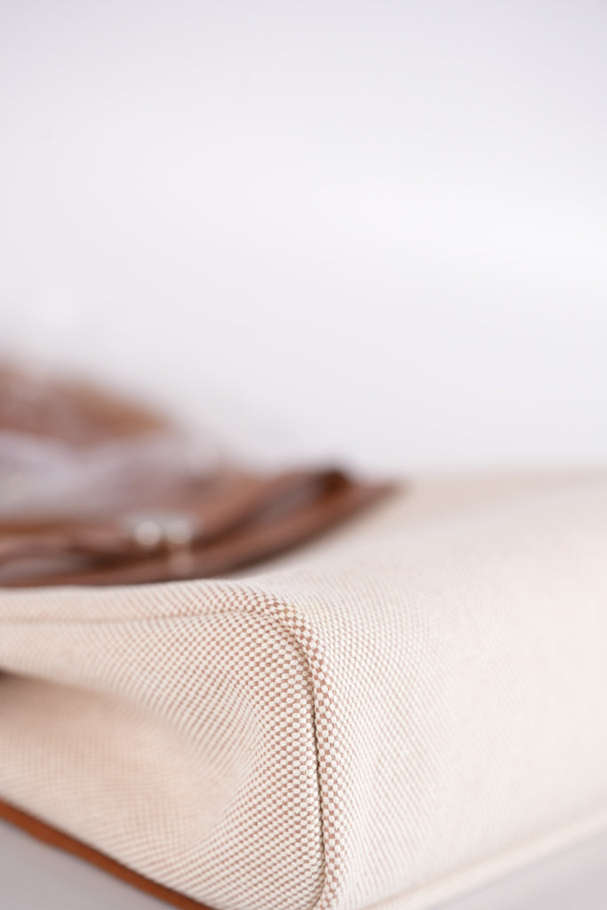 Mini Herbag Beige Ecru Fauve and Palladium Hardware Stamp K (2025) | Purse Maison Luxury Bags Shop