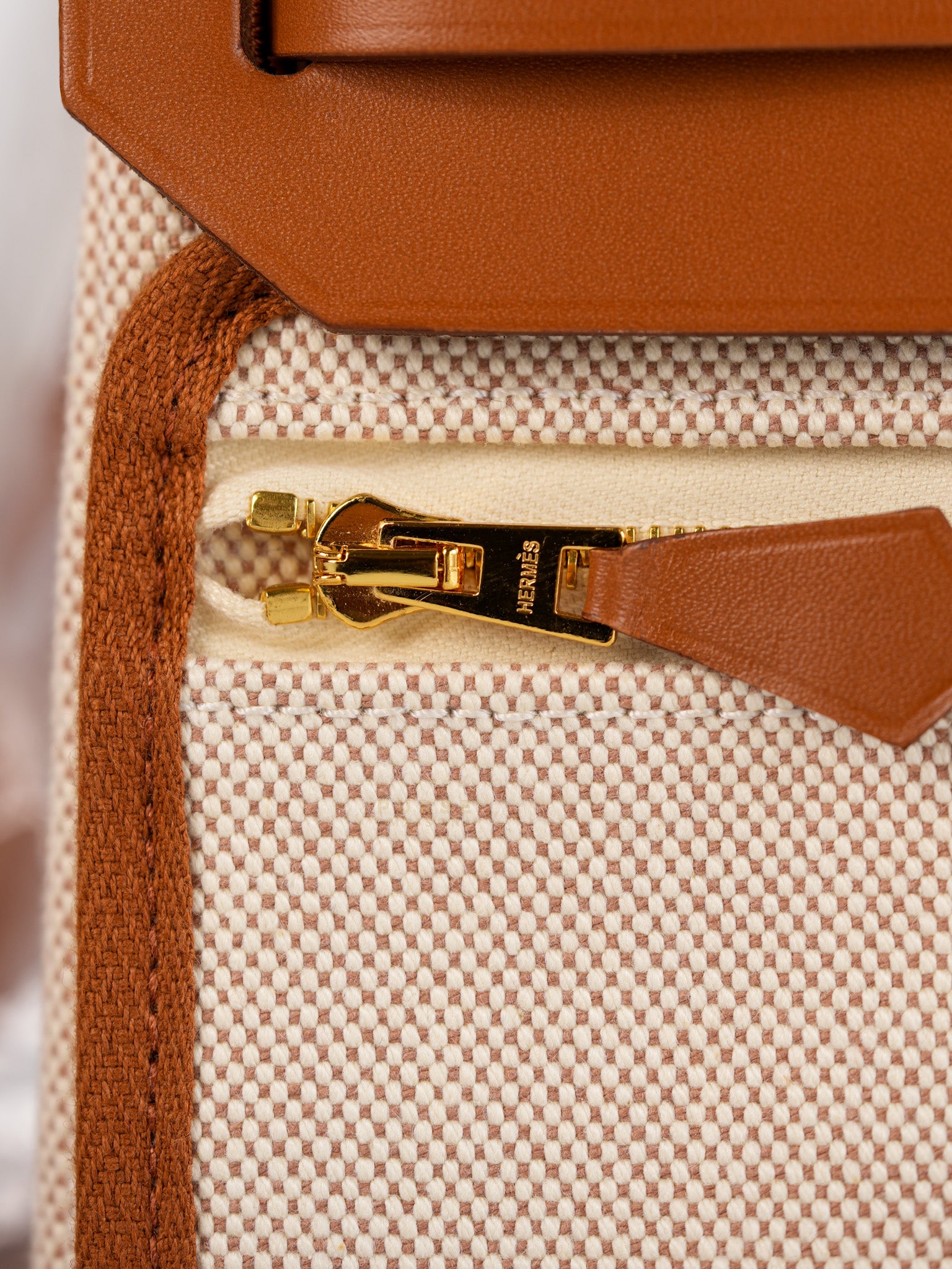 Mini Herbag Beige in Gold Hardware Stamp W(2024) | Purse Maison Luxury Bags Shop