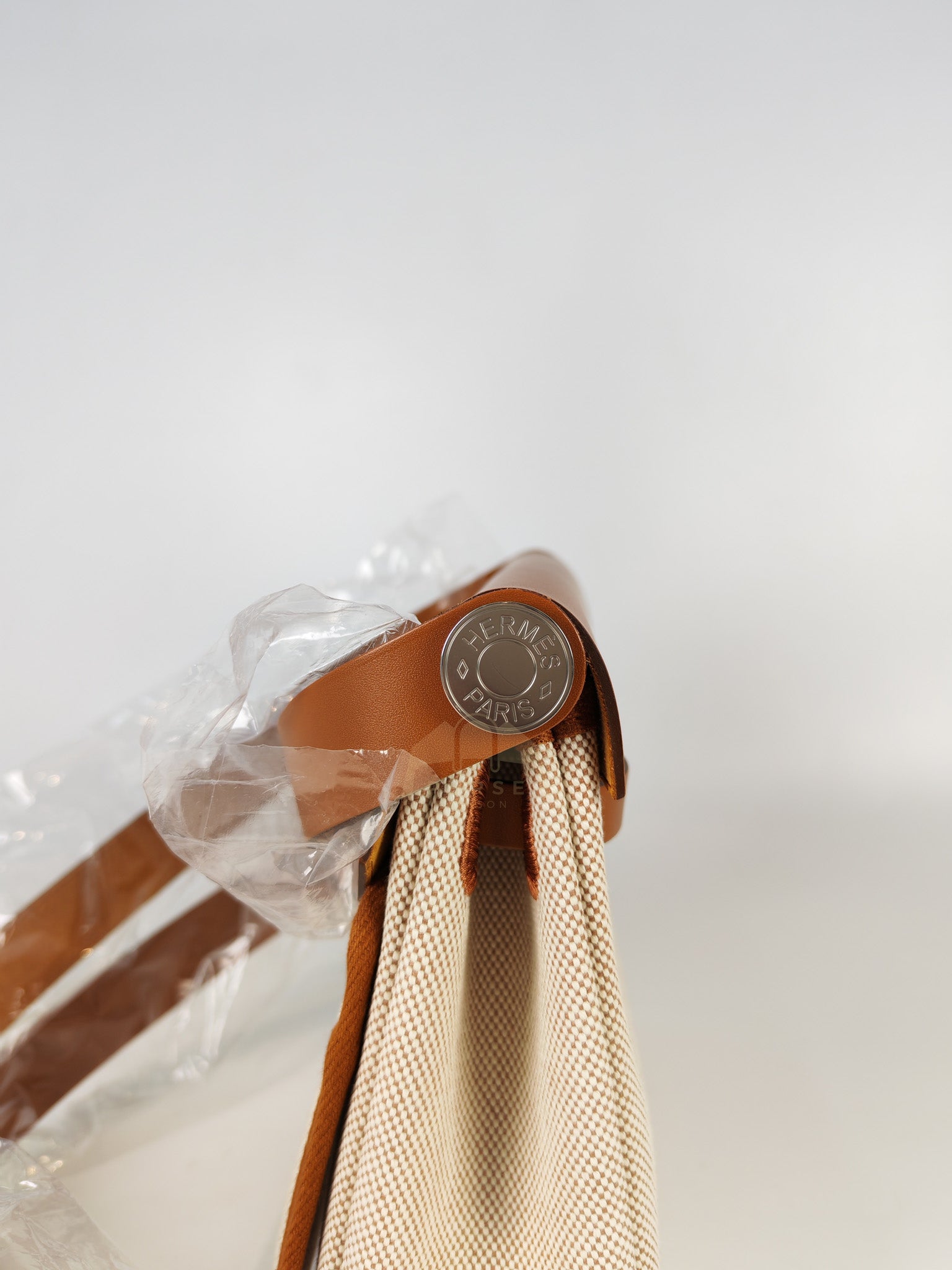 Mini Herbag Beige Leather Canvas and Palladium Hardware Stamp K (2025) | Purse Maison Luxury Bags Shop