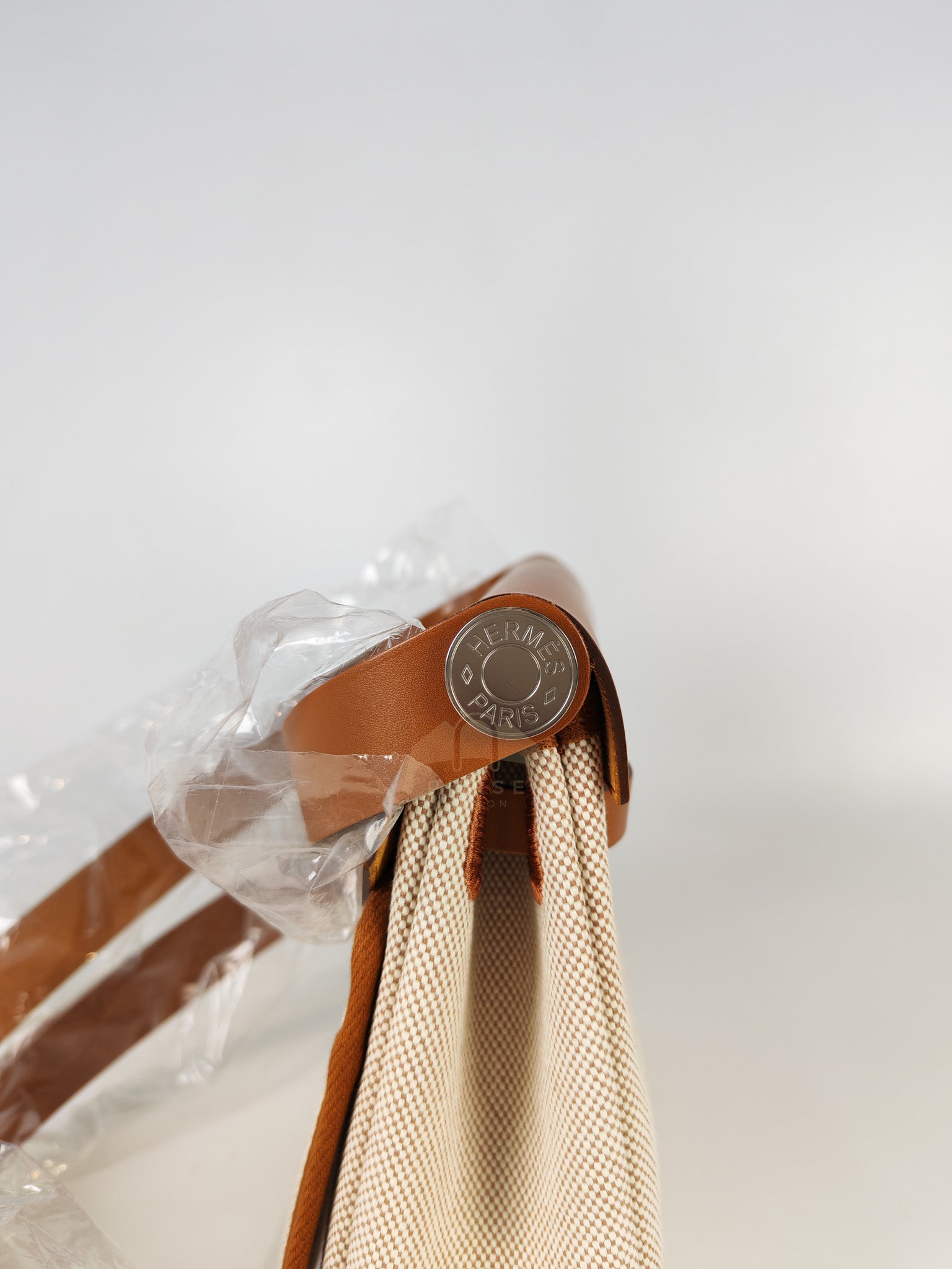 Mini Herbag Beige Leather Canvas and Palladium Hardware Stamp K (2025) | Purse Maison Luxury Bags Shop