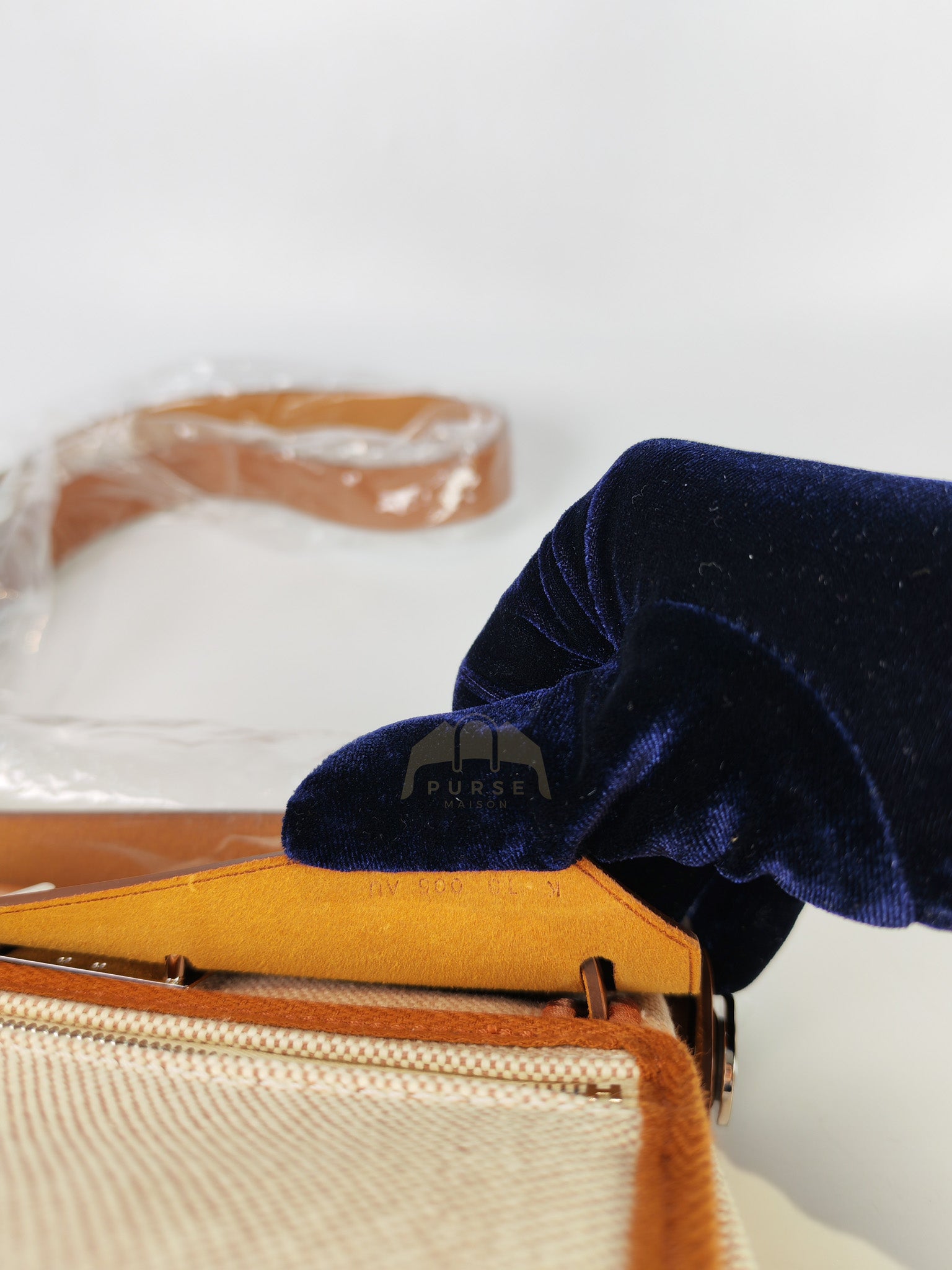 Mini Herbag Beige Leather Canvas and Palladium Hardware Stamp K (2025) | Purse Maison Luxury Bags Shop