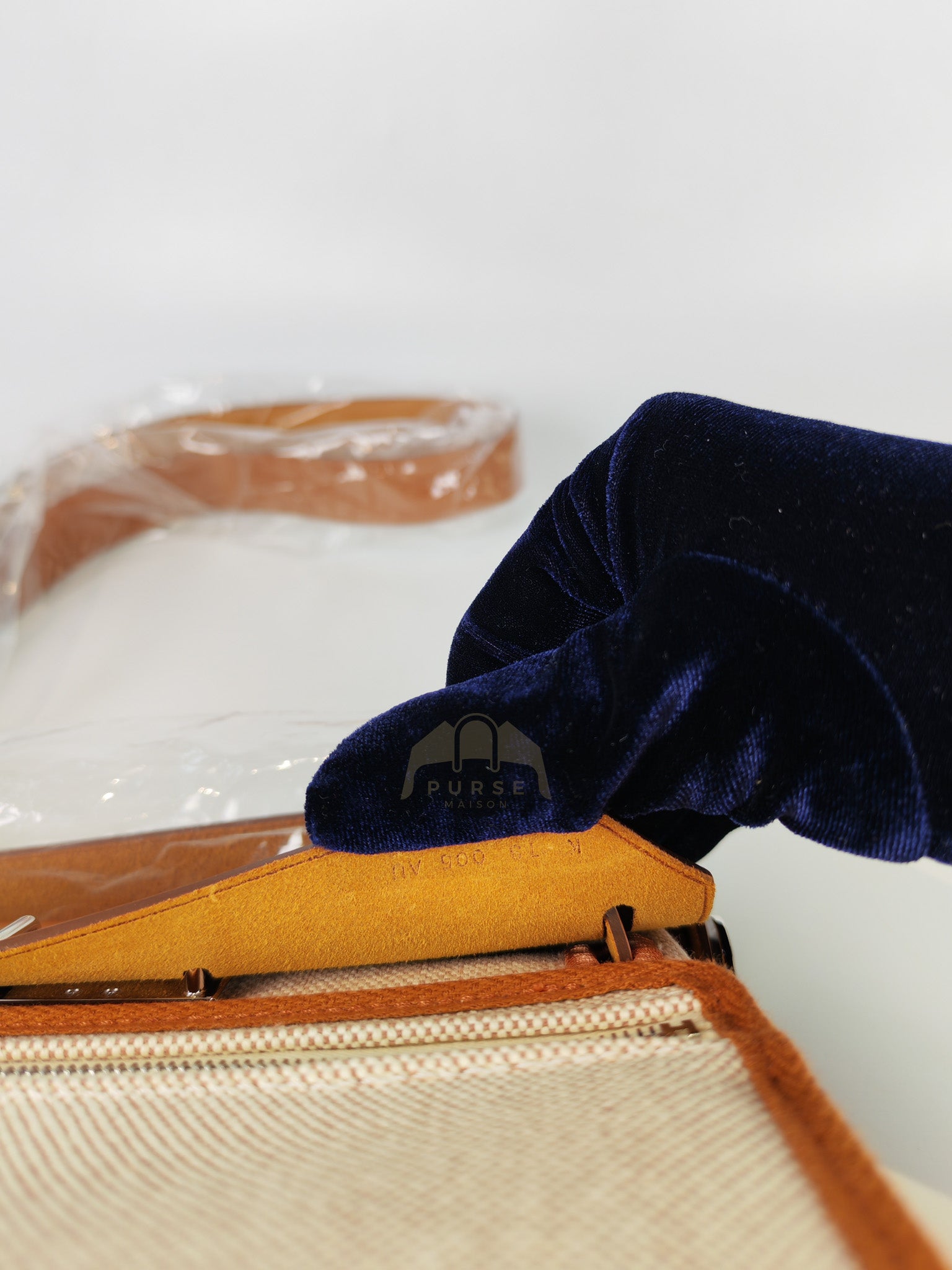 Mini Herbag Beige Leather Canvas and Palladium Hardware Stamp K (2025) | Purse Maison Luxury Bags Shop