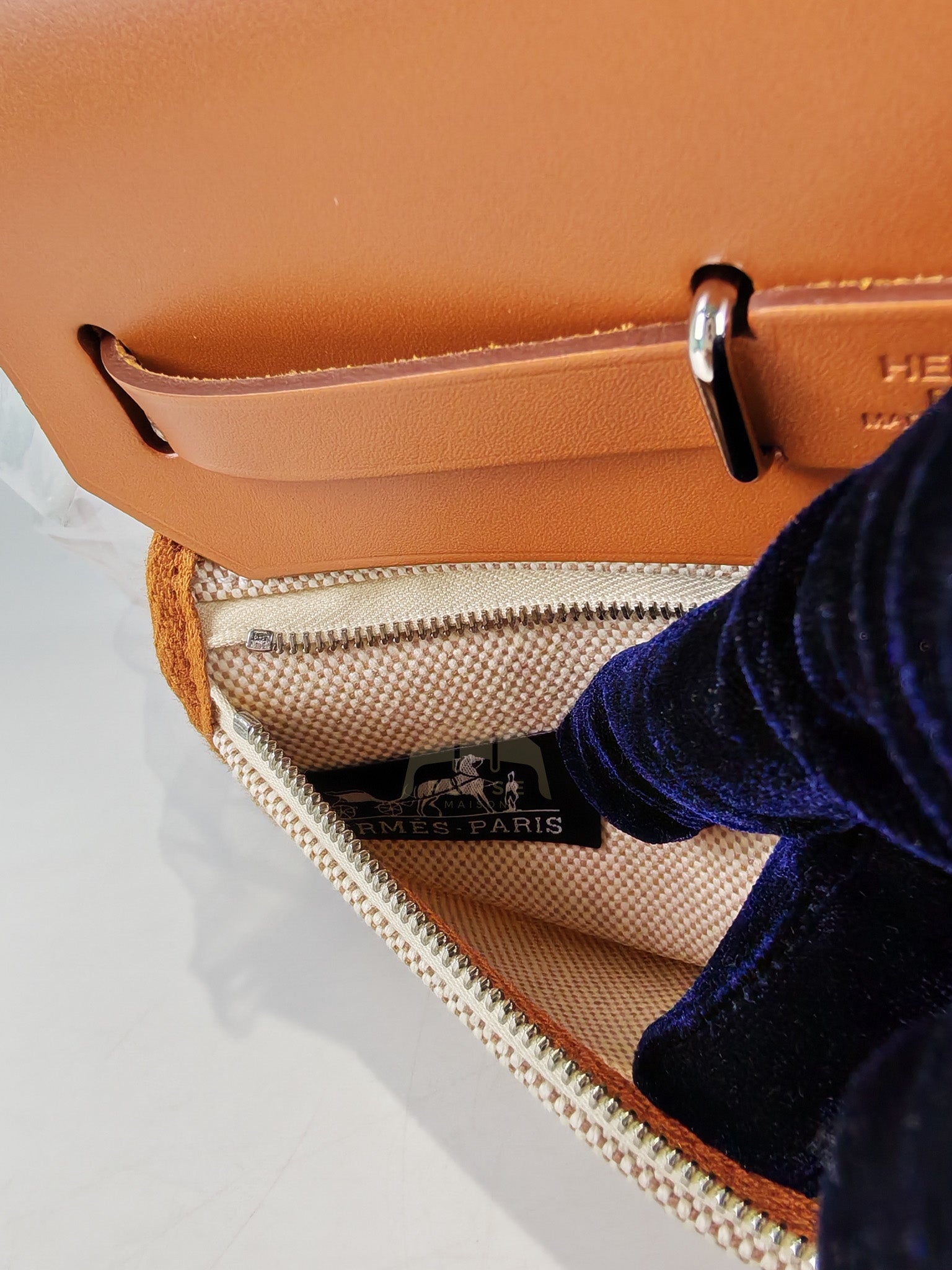 Mini Herbag Beige Leather Canvas and Palladium Hardware Stamp K (2025) | Purse Maison Luxury Bags Shop