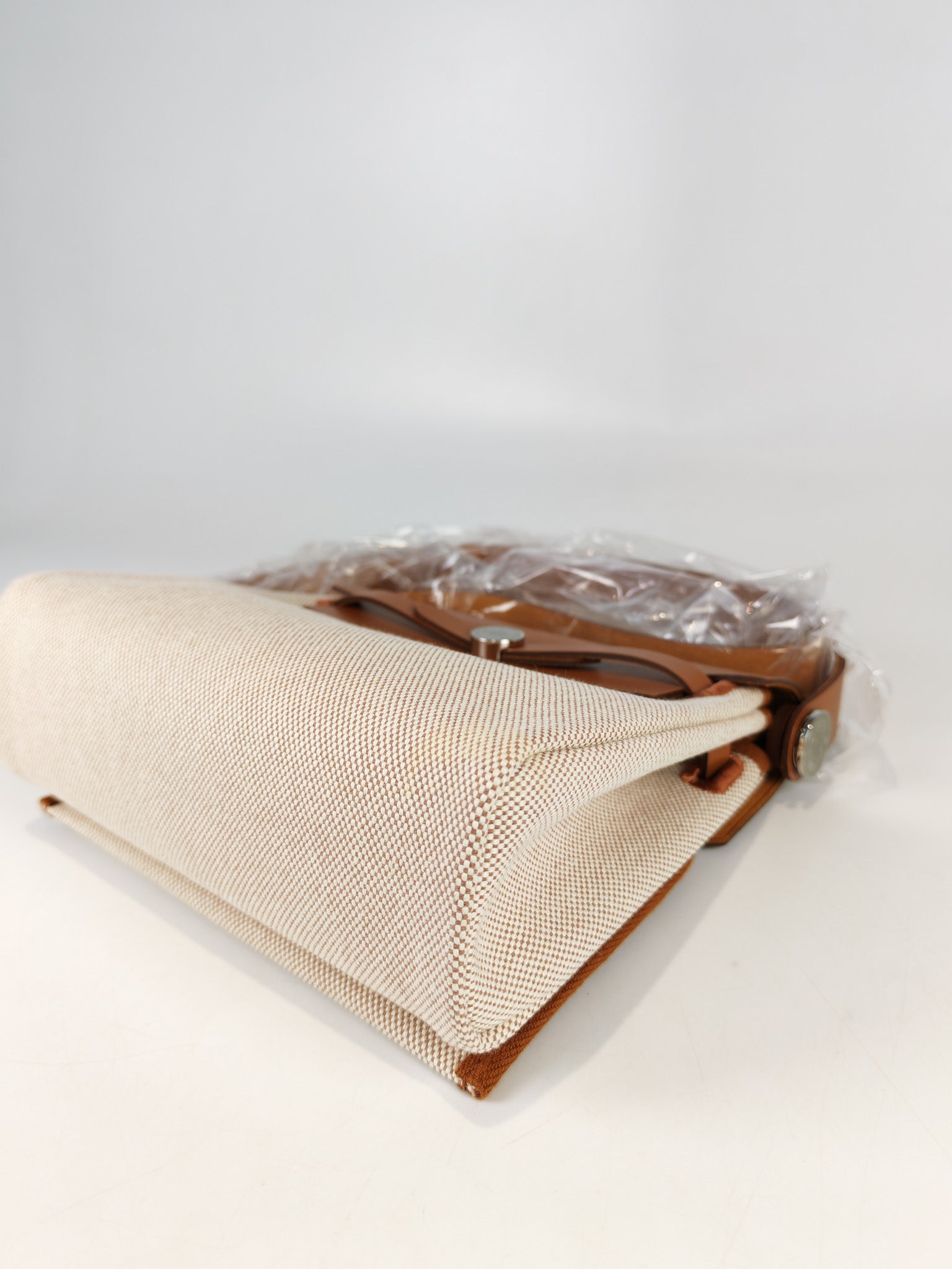 Mini Herbag Beige Leather Canvas and Palladium Hardware Stamp K (2025) | Purse Maison Luxury Bags Shop