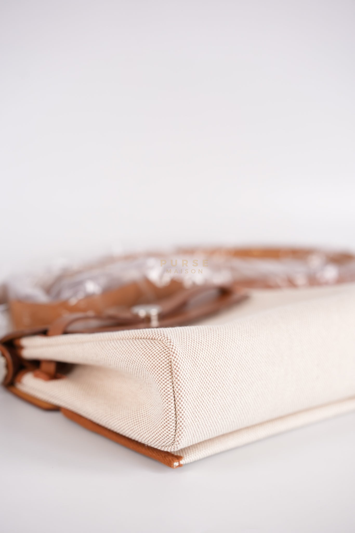 Mini Herbag Beige Leather Canvas and Palladium Hardware Stamp W (2024) | Purse Maison Luxury Bags Shop