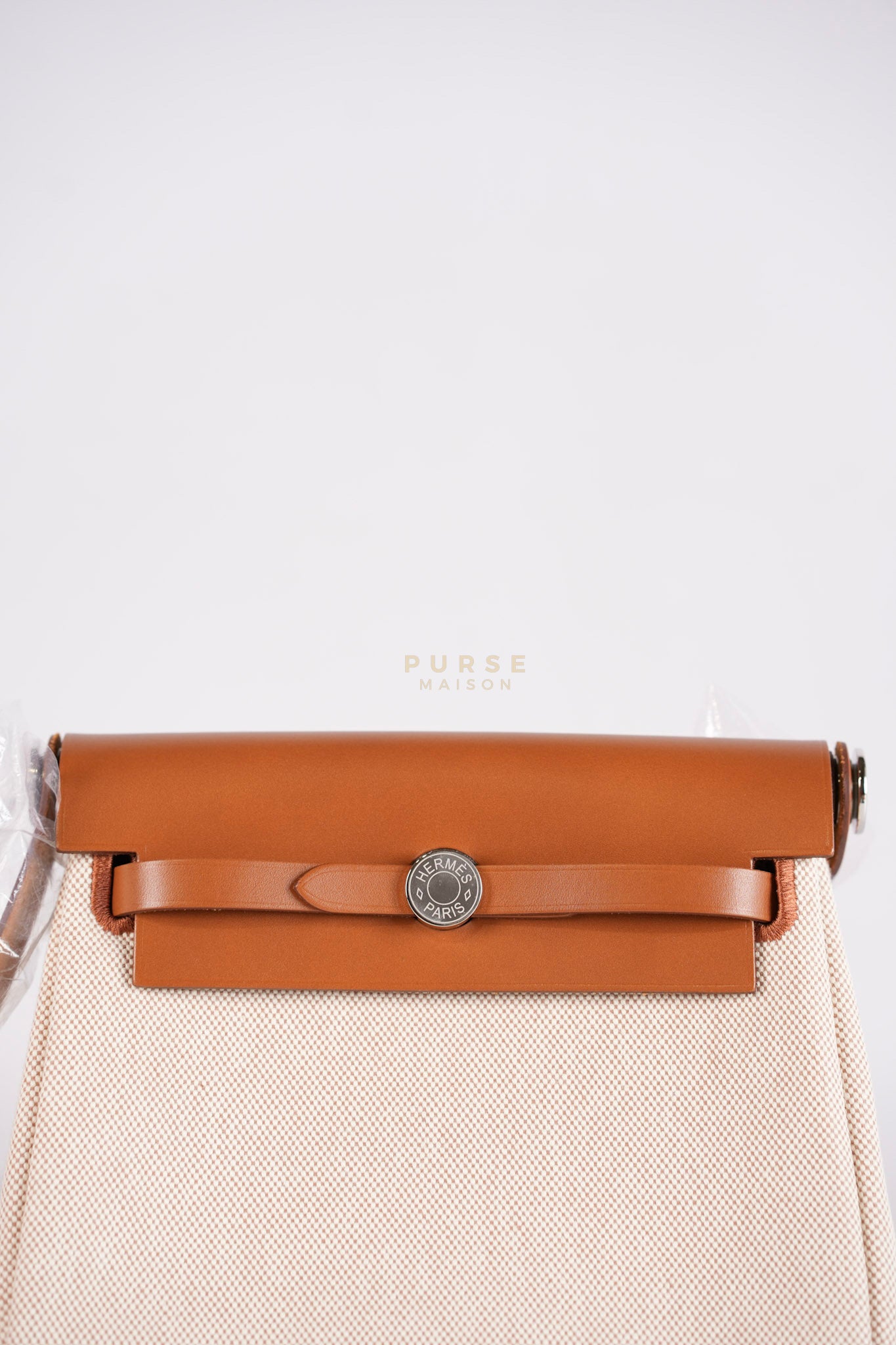 Mini Herbag Beige Leather Canvas and Palladium Hardware Stamp W (2024) | Purse Maison Luxury Bags Shop