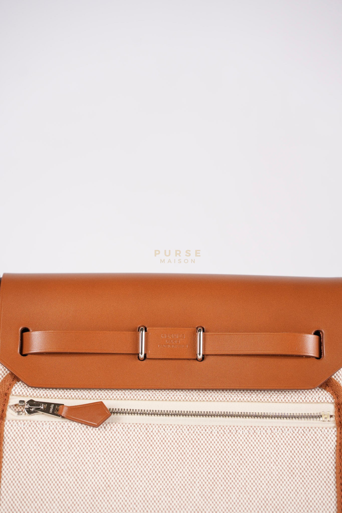 Mini Herbag Beige Leather Canvas and Palladium Hardware Stamp W (2024) | Purse Maison Luxury Bags Shop