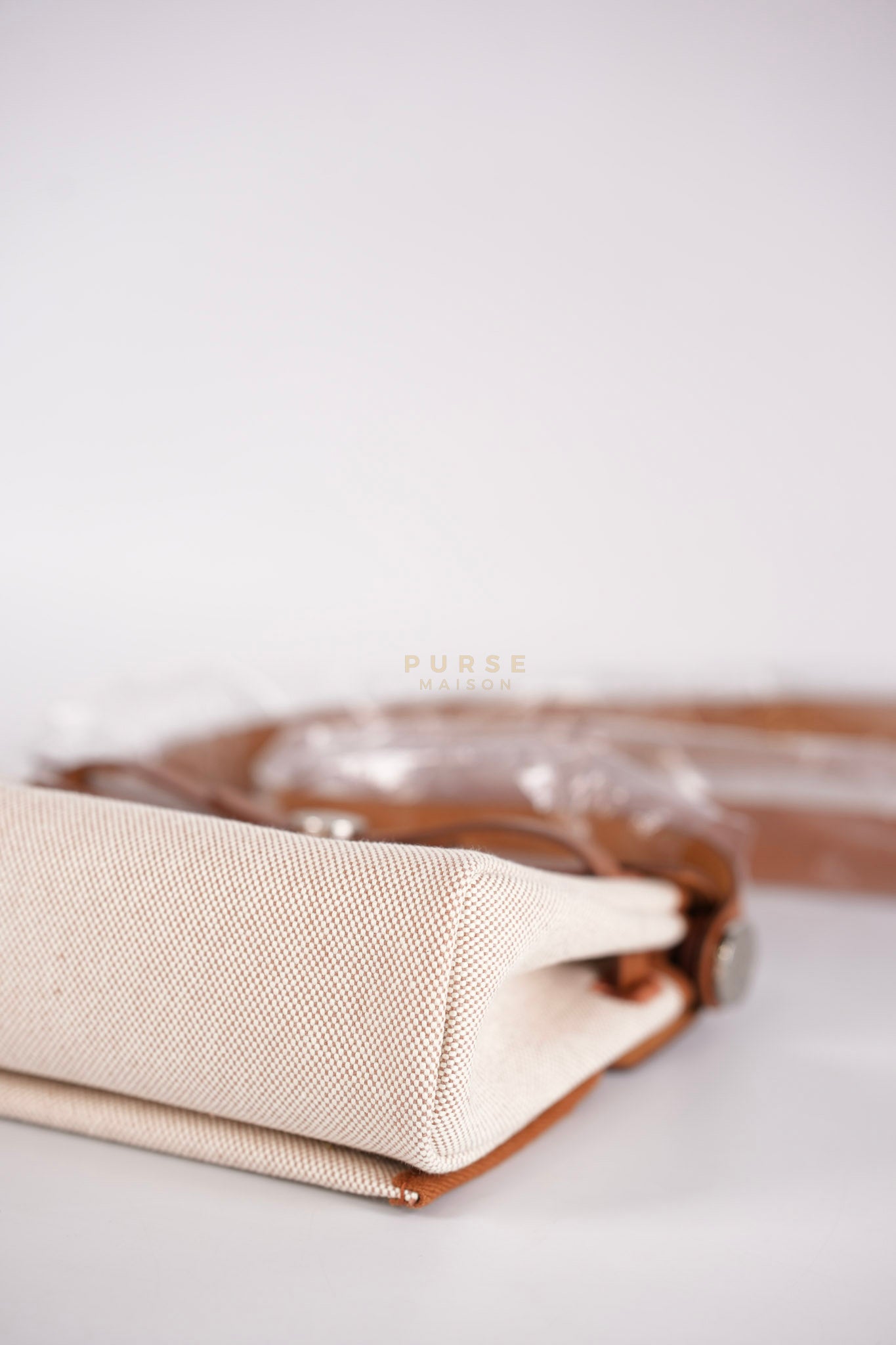 Mini Herbag Beige Leather Canvas and Palladium Hardware Stamp W (2024) | Purse Maison Luxury Bags Shop
