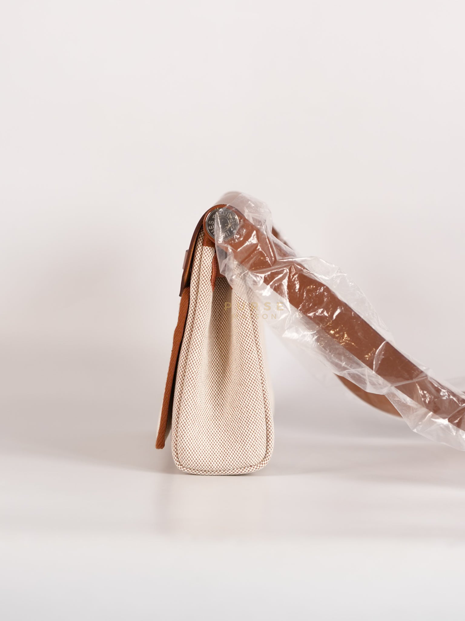 Mini Herbag Beige Leather Canvas and Palladium Hardware Stamp W (2024) | Purse Maison Luxury Bags Shop