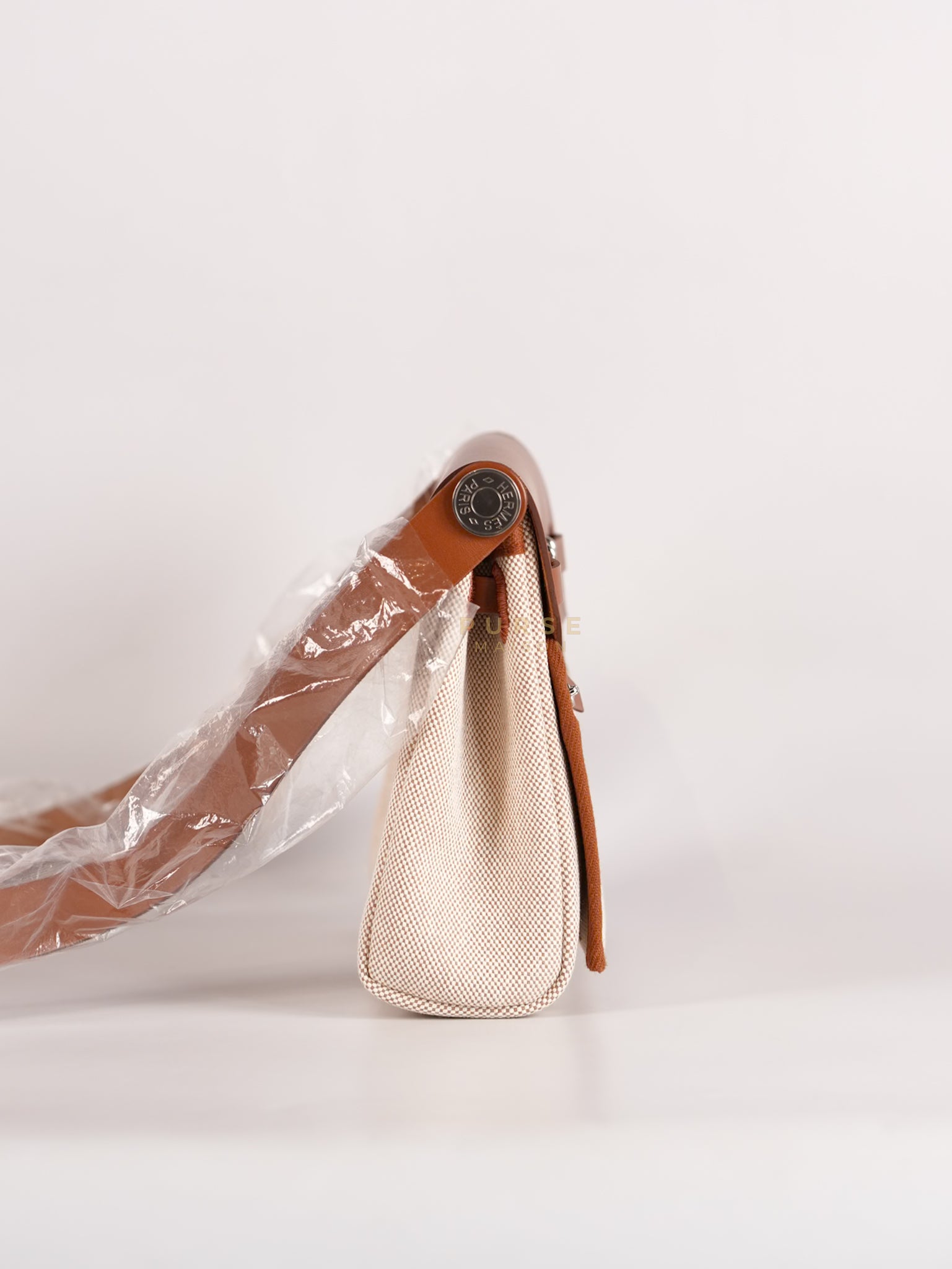 Mini Herbag Beige Leather Canvas and Palladium Hardware Stamp W (2024) | Purse Maison Luxury Bags Shop