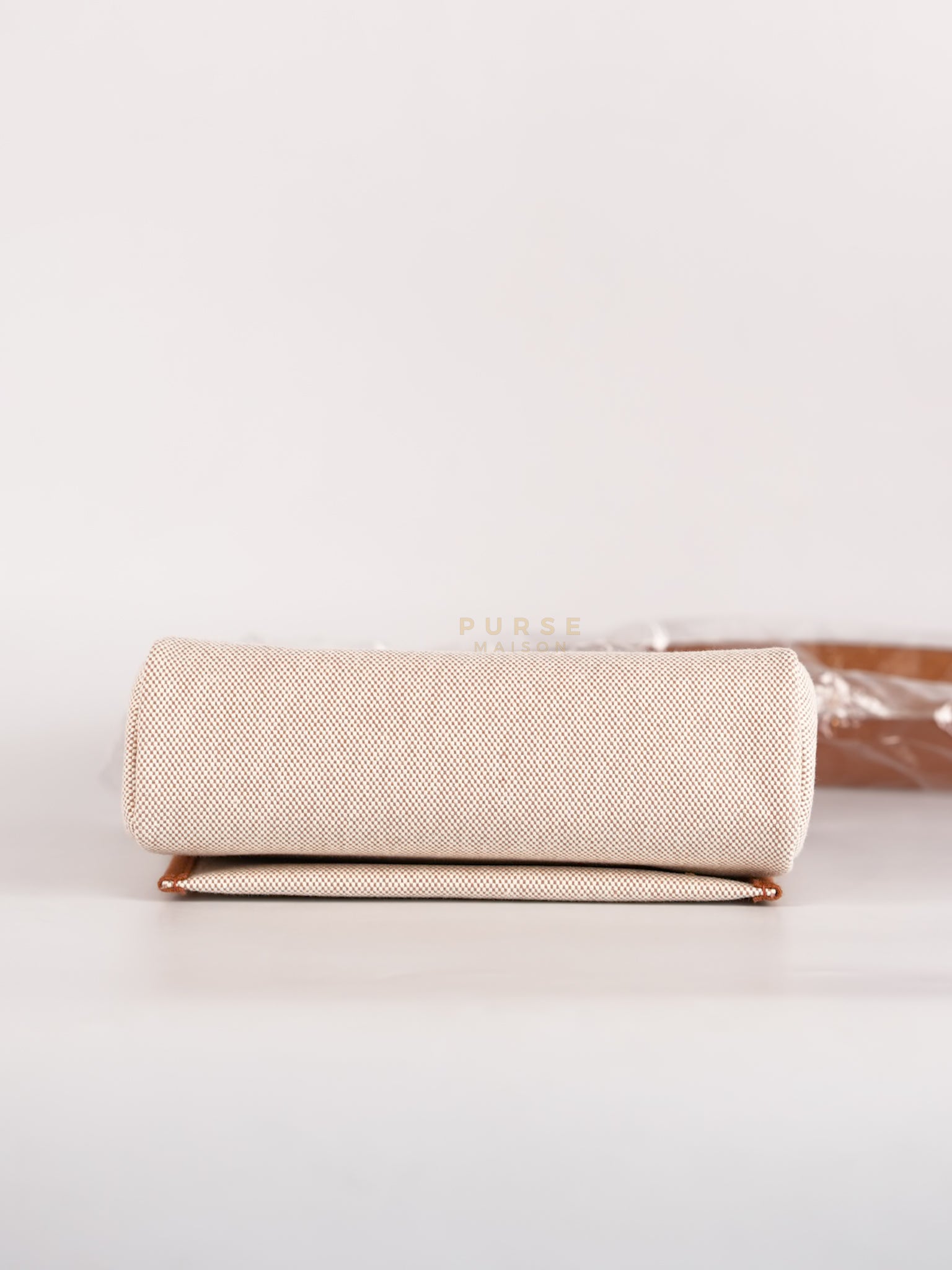 Mini Herbag Beige Leather Canvas and Palladium Hardware Stamp W (2024) | Purse Maison Luxury Bags Shop