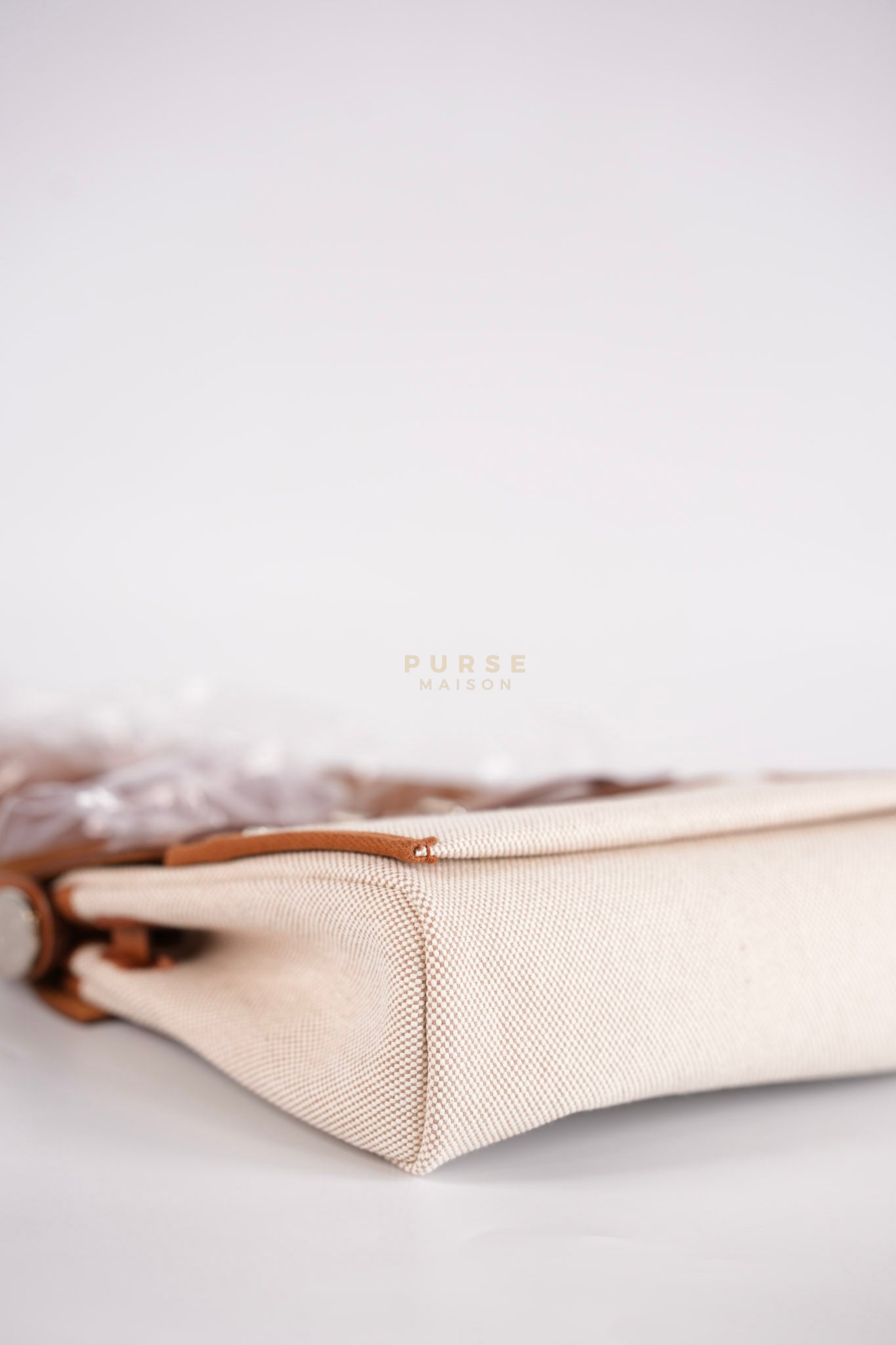 Mini Herbag Beige Leather Canvas and Palladium Hardware Stamp W (2024) | Purse Maison Luxury Bags Shop