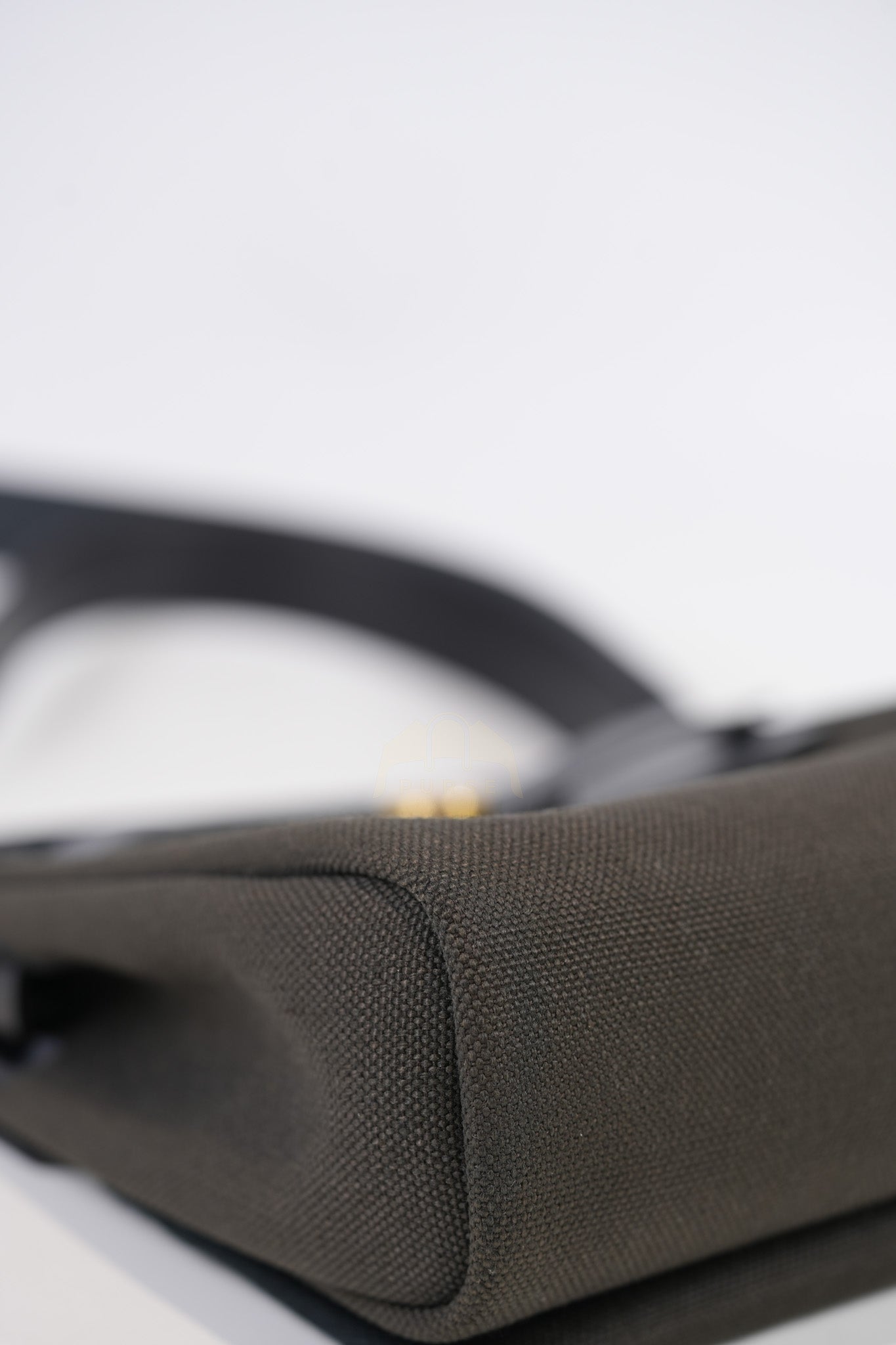 Mini Herbag in Black Military Toile Canvas & Gold Hardware Stamp K (2025) | Purse Maison Luxury Bags Shop