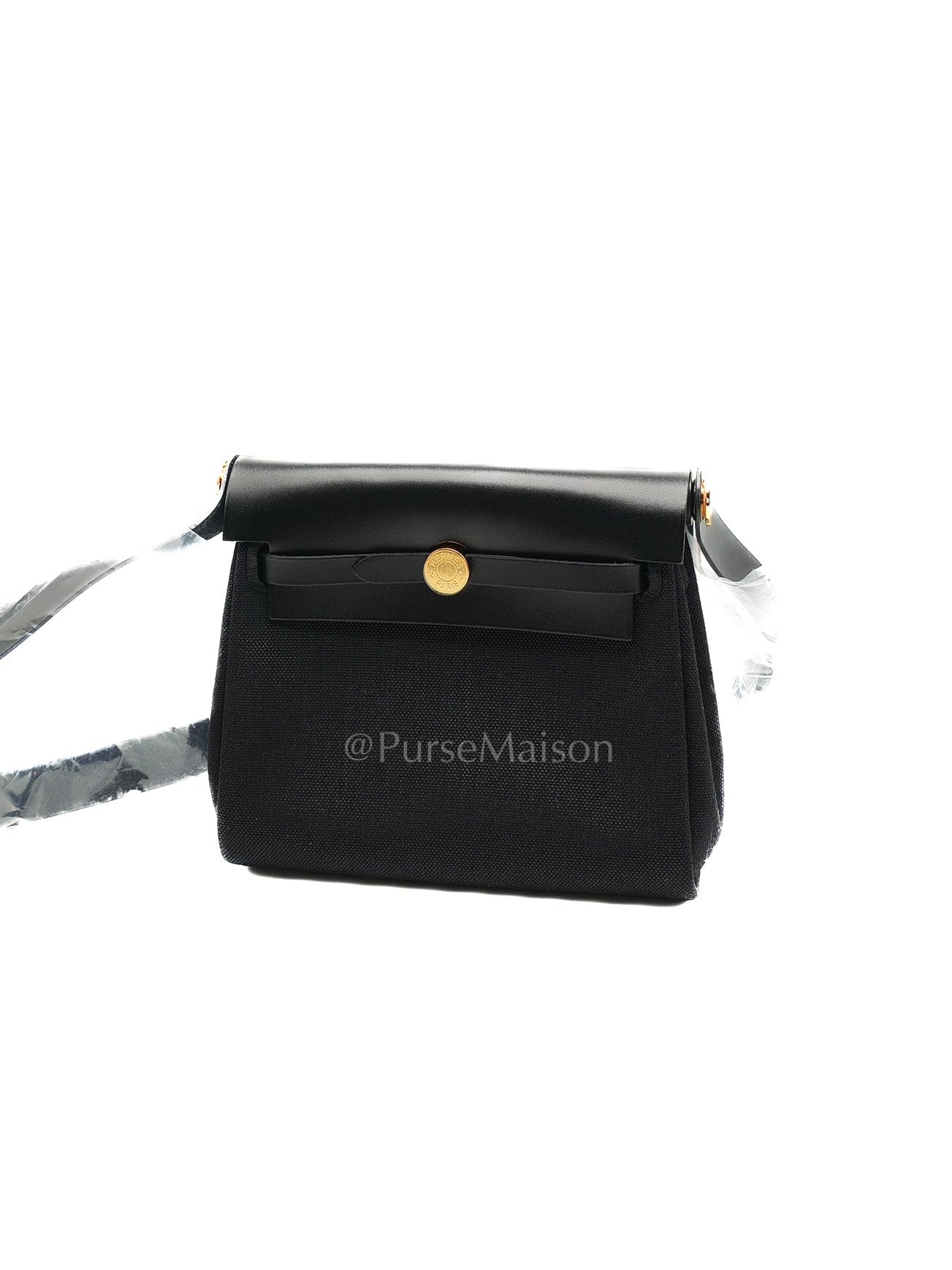 Mini Herbag Zip 20 Black Toile Miliotaire/Vache Hunter Canvas Crossbody Bag Stamp K (2025) | Purse Maison Luxury Bags Shop
