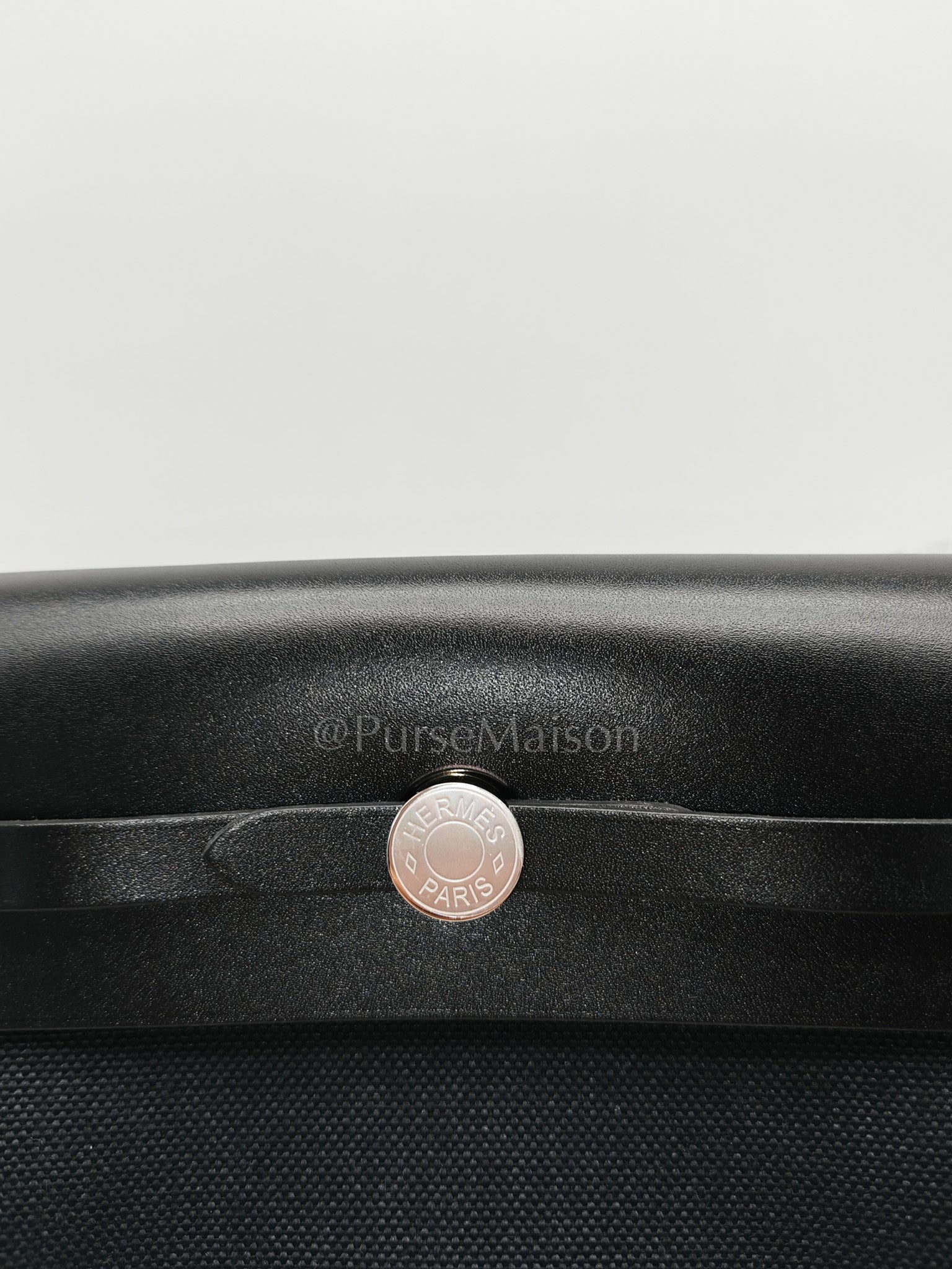 Mini Herbag Zip 20 in Black Military Toile Canvas & Palladium Hardware Stamp G(2026) | Purse Maison Luxury Bags Shop