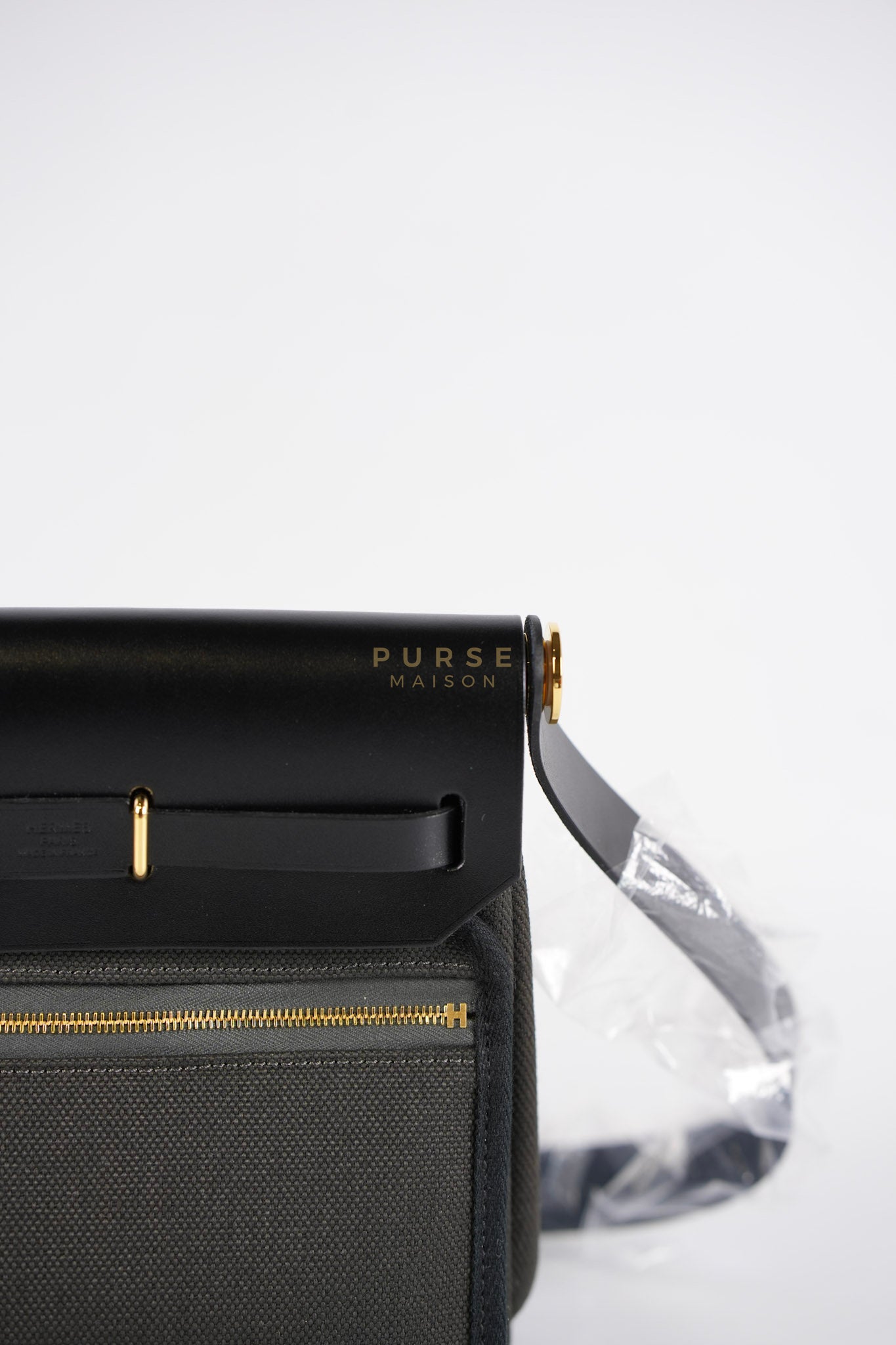 Mini Herbag Zip 20 in Black (Noir) Dark Bronze Canvas Gold Hardware Stamp K (2025) | Purse Maison Luxury Bags Shop