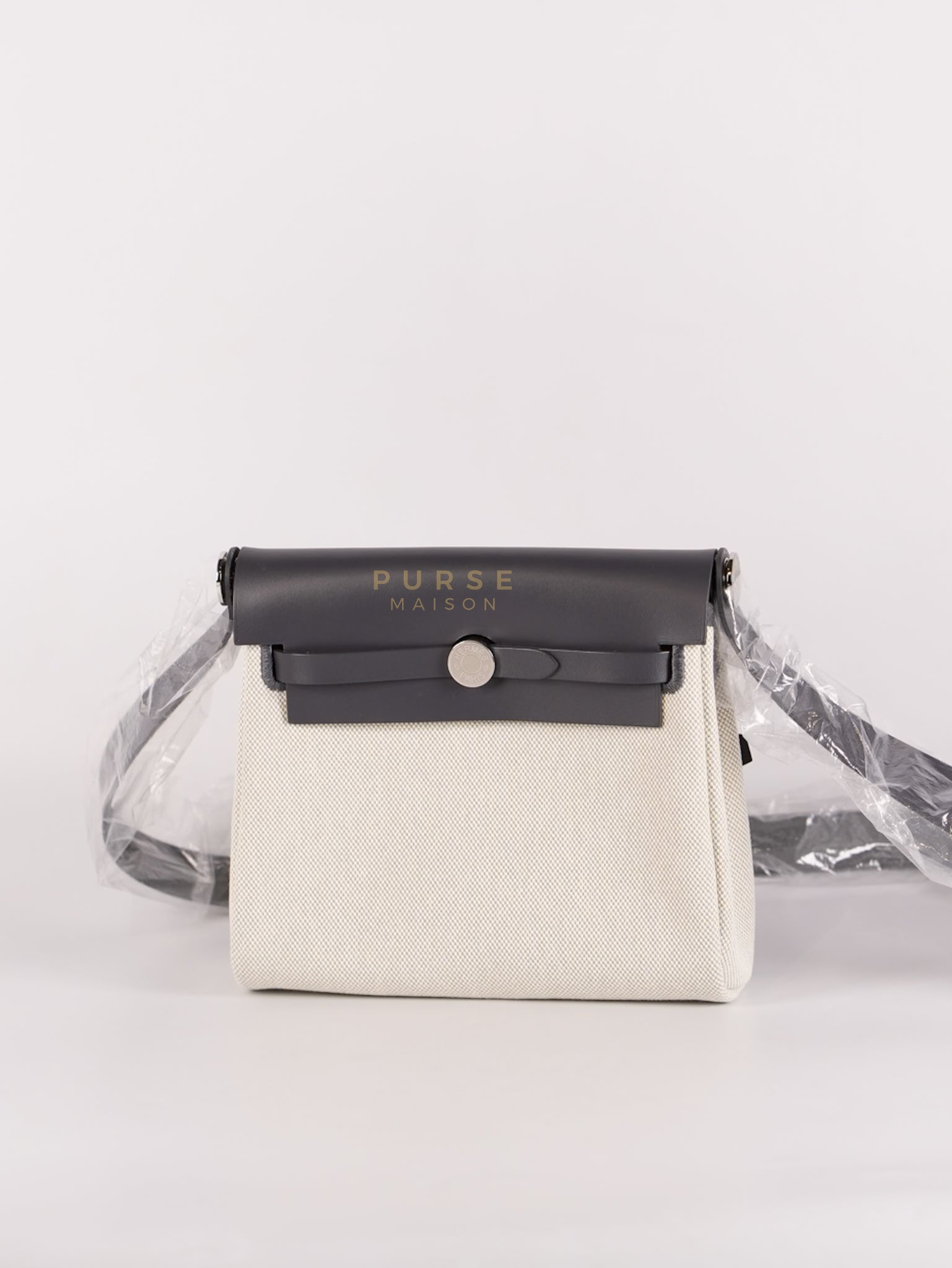 Mini Herbag Zip 20 in Gray and Palladium Hardware Stamp K