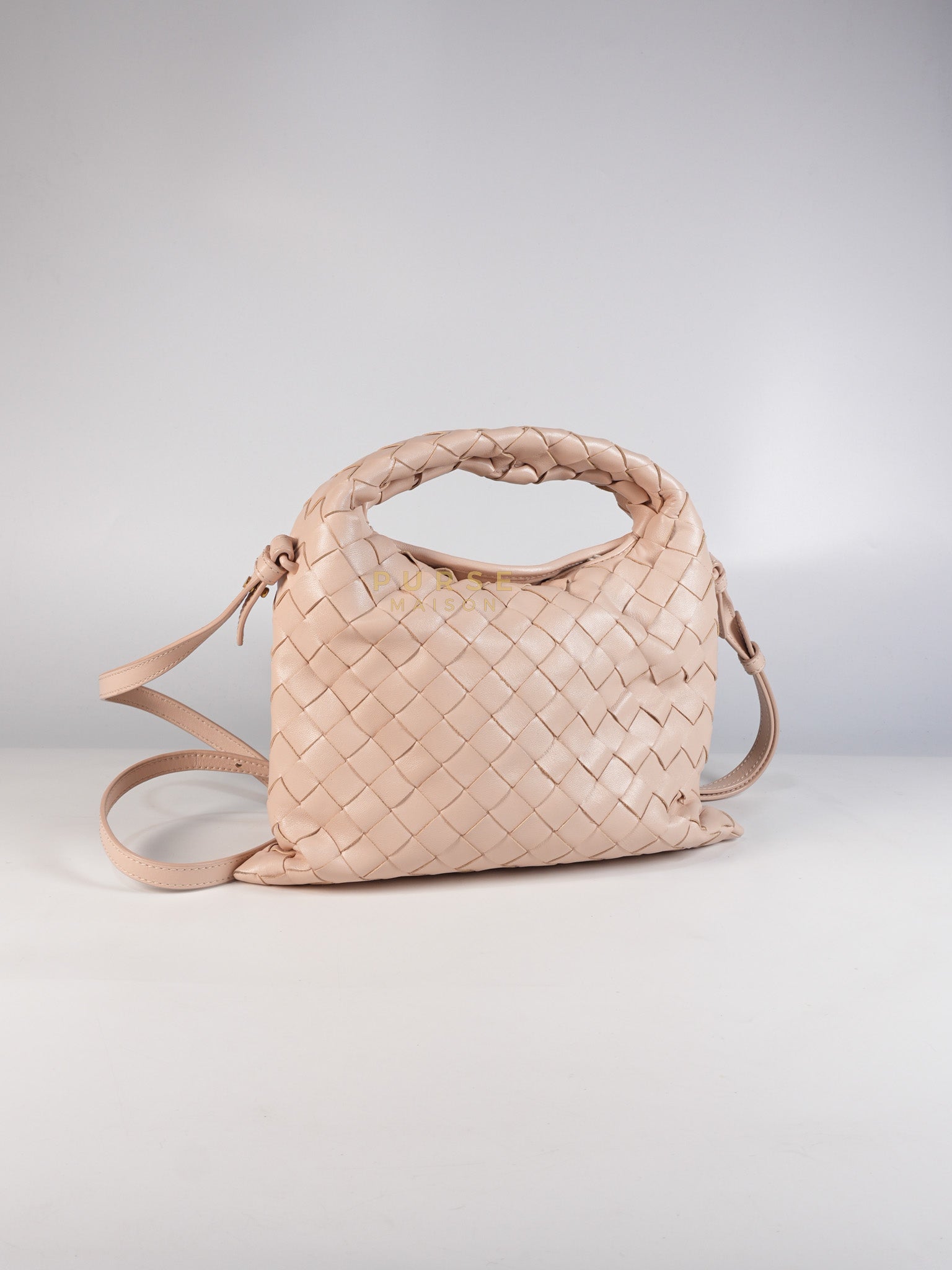 Mini Hop Light Pink Intrecciato Leather Crossbody Bag | Purse Maison Luxury Bags Shop