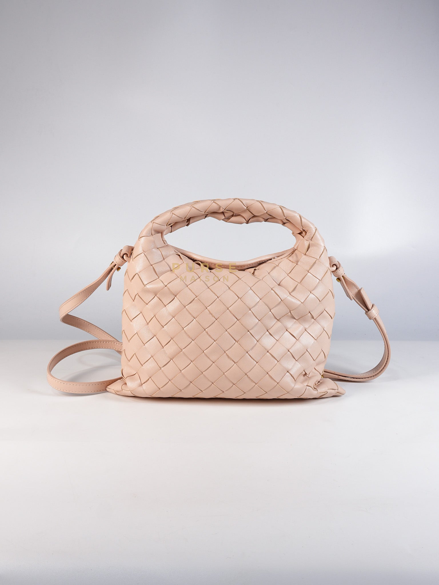 Mini Hop Light Pink Intrecciato Leather Crossbody Bag | Purse Maison Luxury Bags Shop