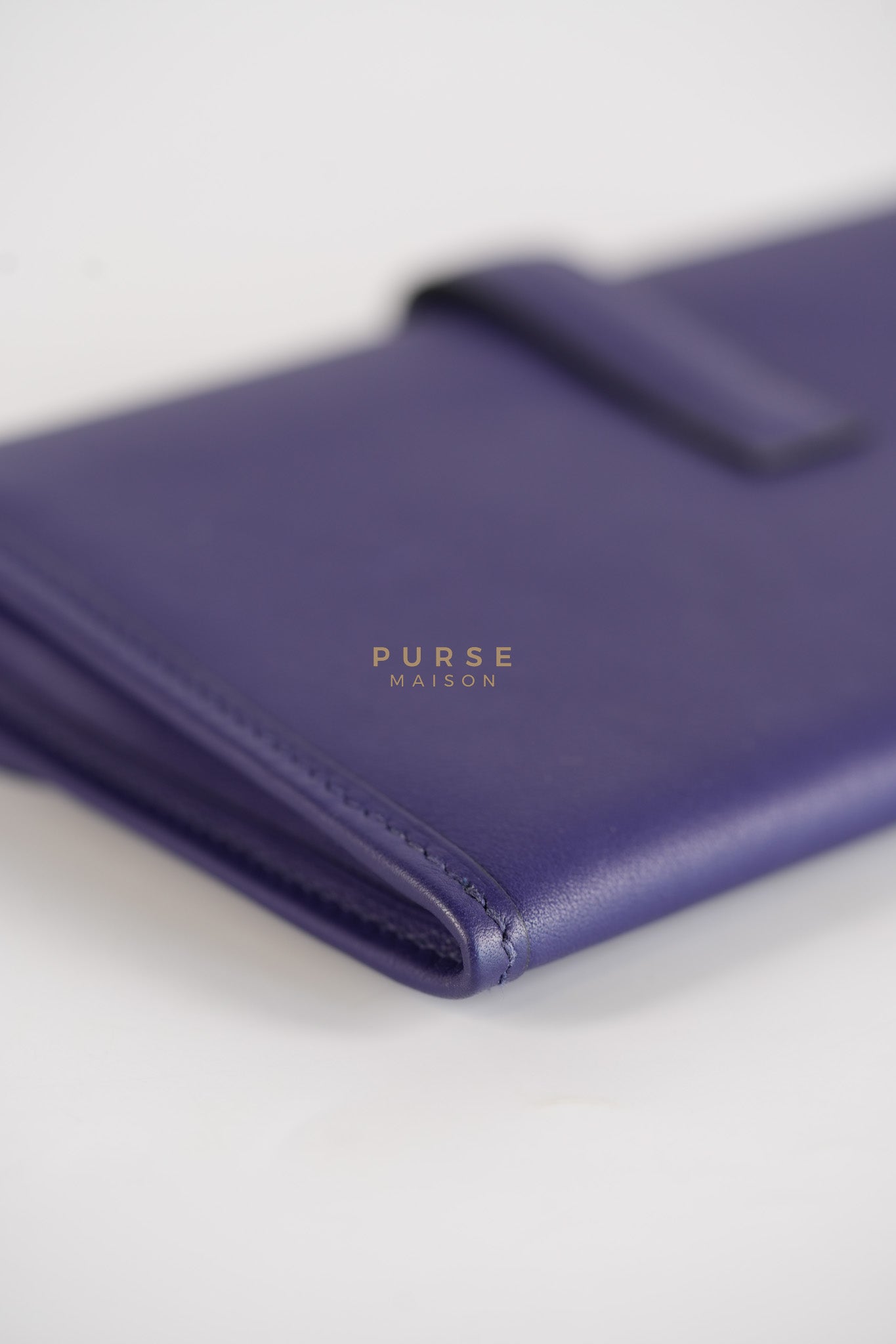 Mini Jige Duo Wallet in Iris Evercolor Leather | Purse Maison Luxury Bags Shop