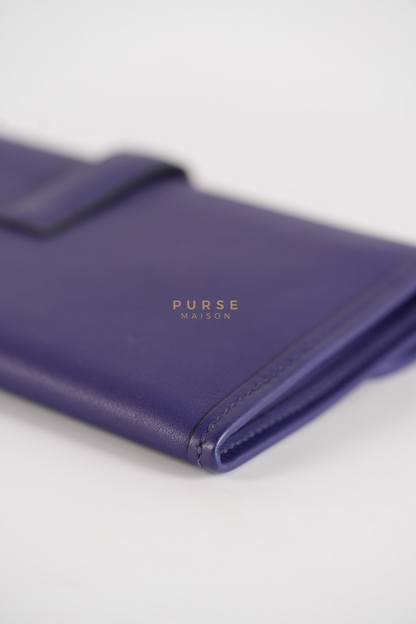 Mini Jige Duo Wallet in Iris Evercolor Leather | Purse Maison Luxury Bags Shop