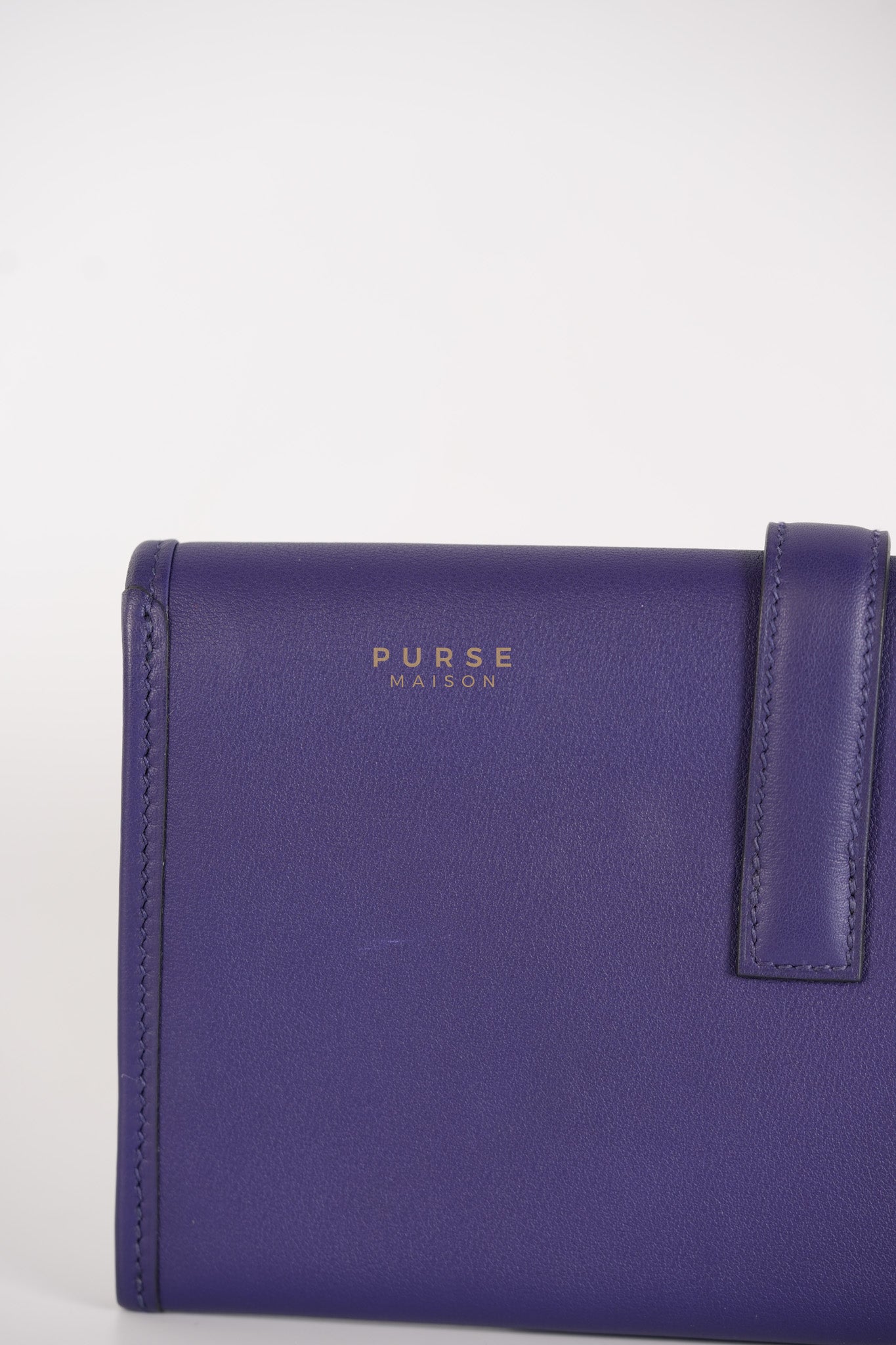 Mini Jige Duo Wallet in Iris Evercolor Leather | Purse Maison Luxury Bags Shop